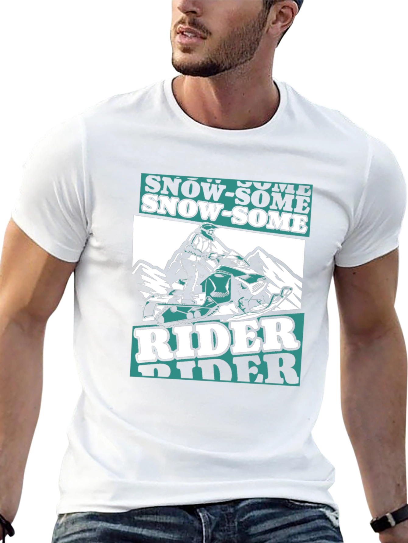 Snow-Some Rider T-Shirt - Black Graphic Tee