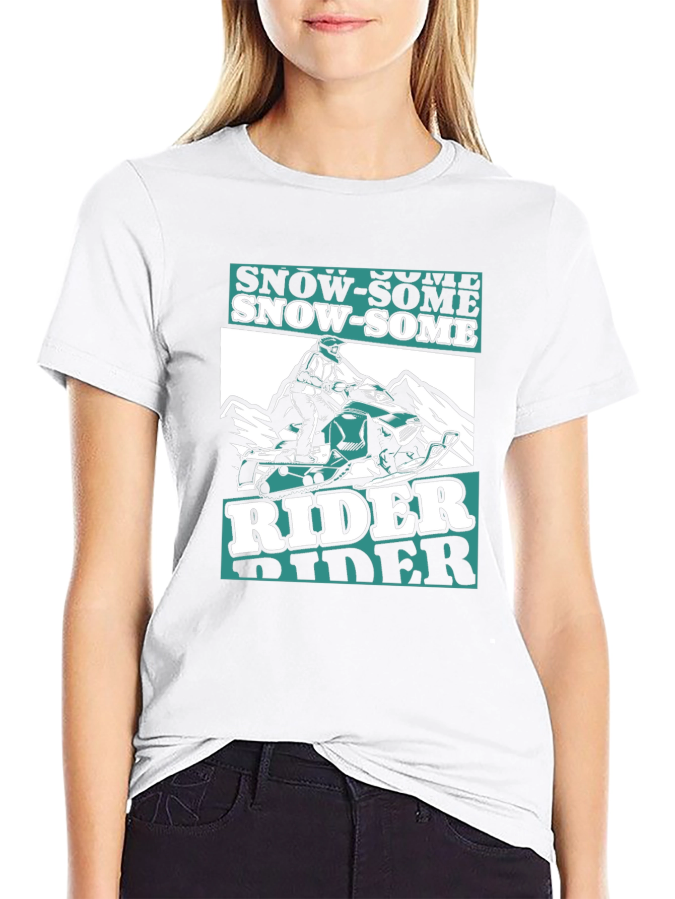 Snow-Some Rider T-Shirt - Black Graphic Tee