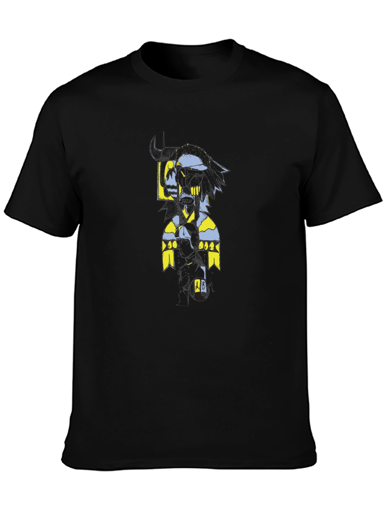Abstract Graphic Black Tee