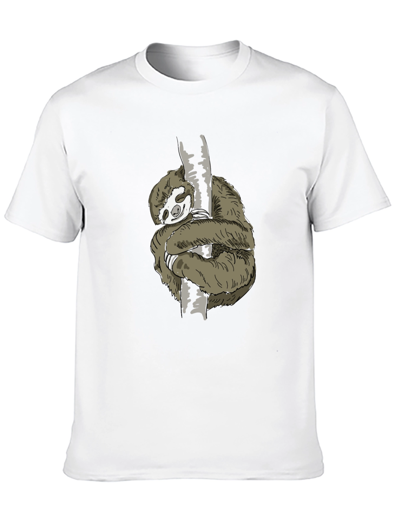 Sloth Hugging Tree T-Shirt - Black