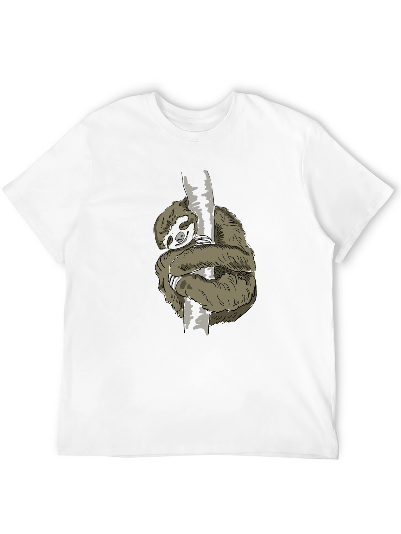 Sloth Hugging Tree T-Shirt - Black