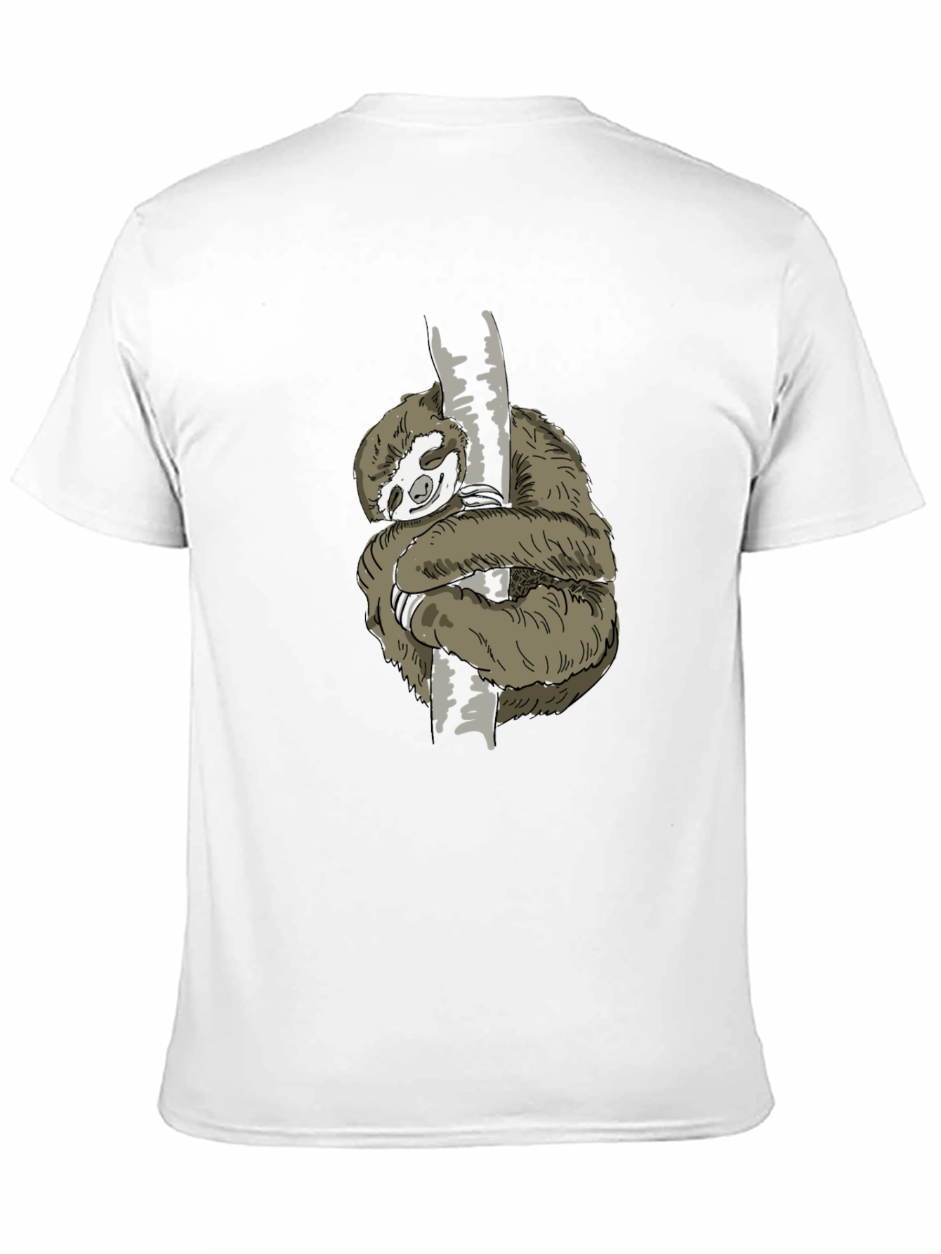 Sloth Hugging Tree T-Shirt - Black