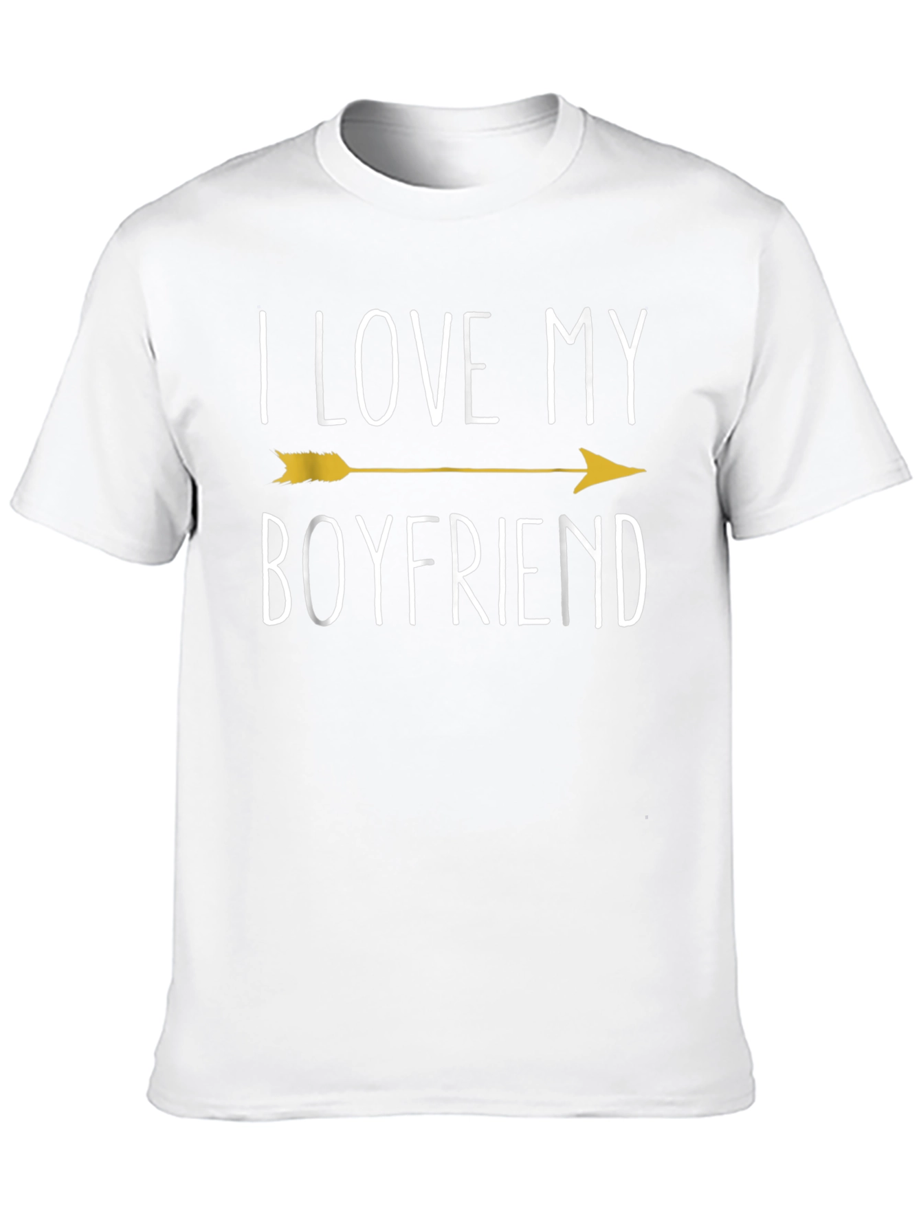 I Love My Boyfriend T-Shirt - Novelty Arrow Design