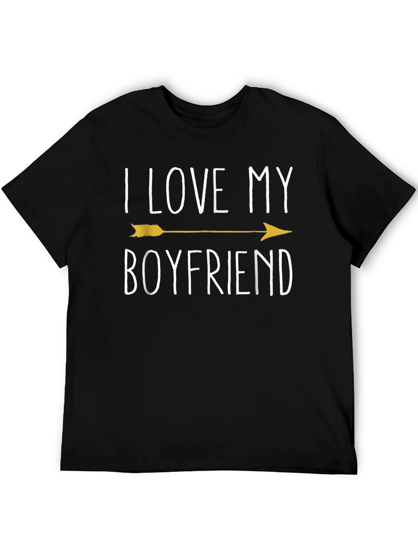 I Love My Boyfriend T-Shirt - Novelty Arrow Design