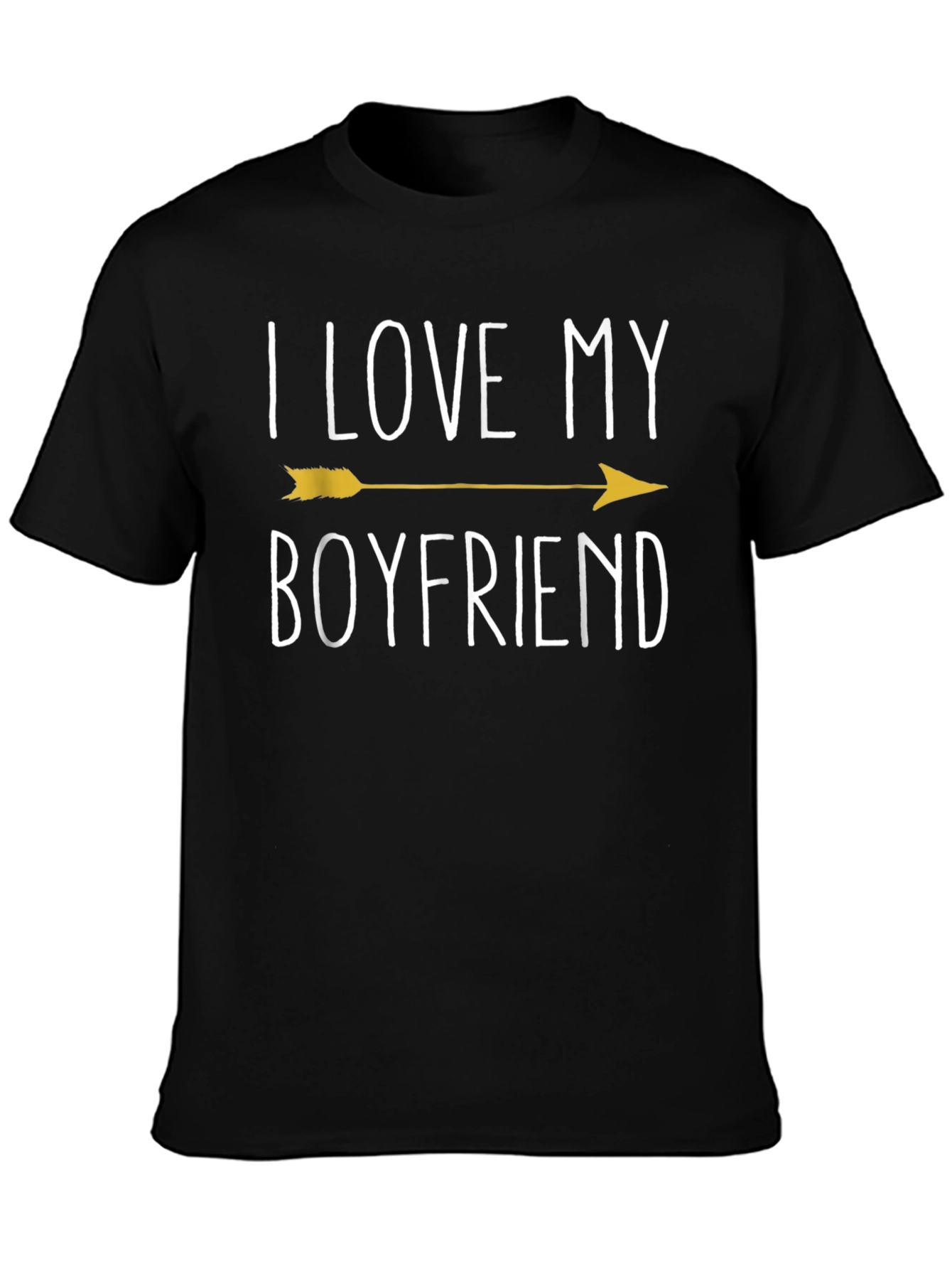 I Love My Boyfriend T-Shirt - Novelty Arrow Design