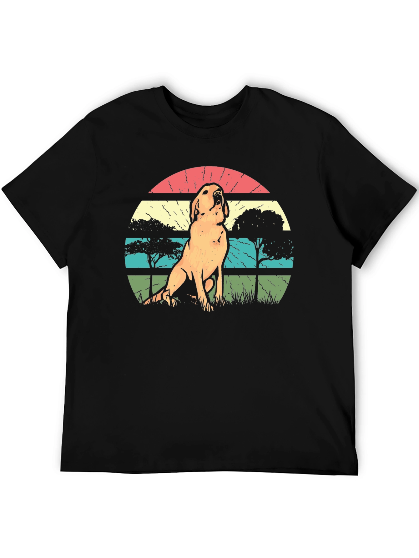 Retro Dog Silhouette Graphic T-Shirt