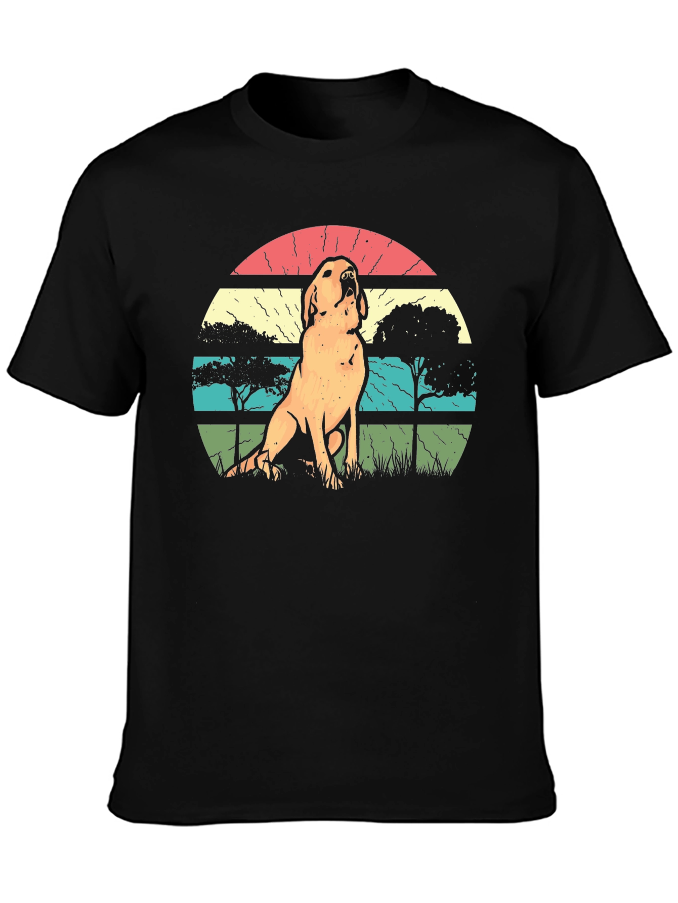 Retro Dog Silhouette Graphic T-Shirt