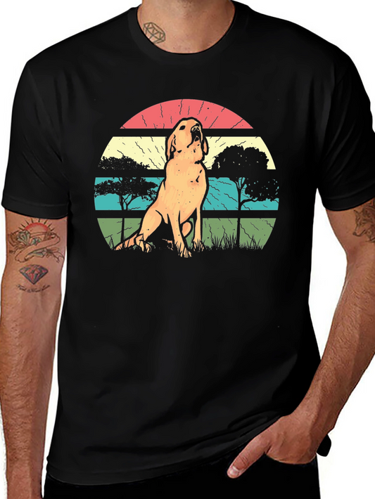 Retro Dog Silhouette Graphic T-Shirt