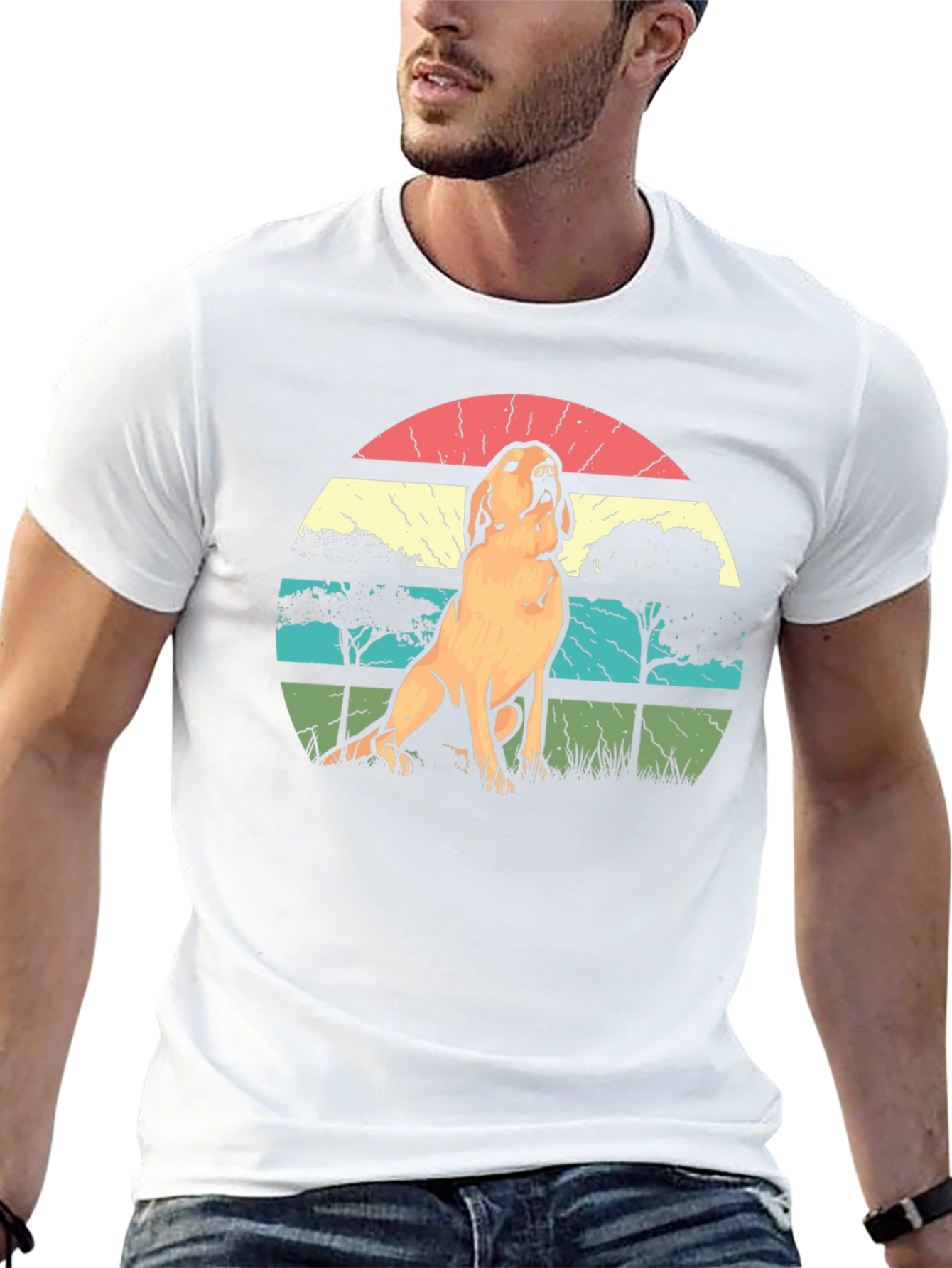 Retro Dog Silhouette Graphic T-Shirt