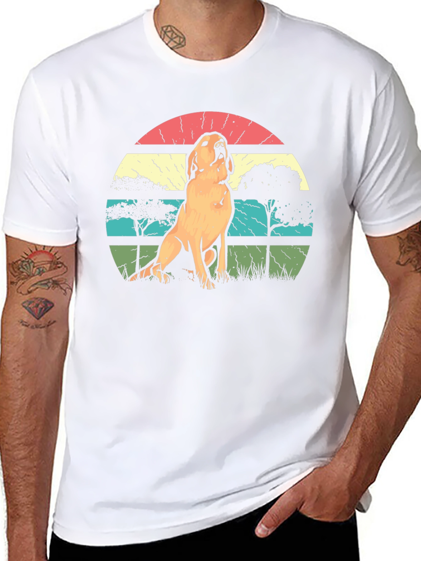 Retro Dog Silhouette Graphic T-Shirt