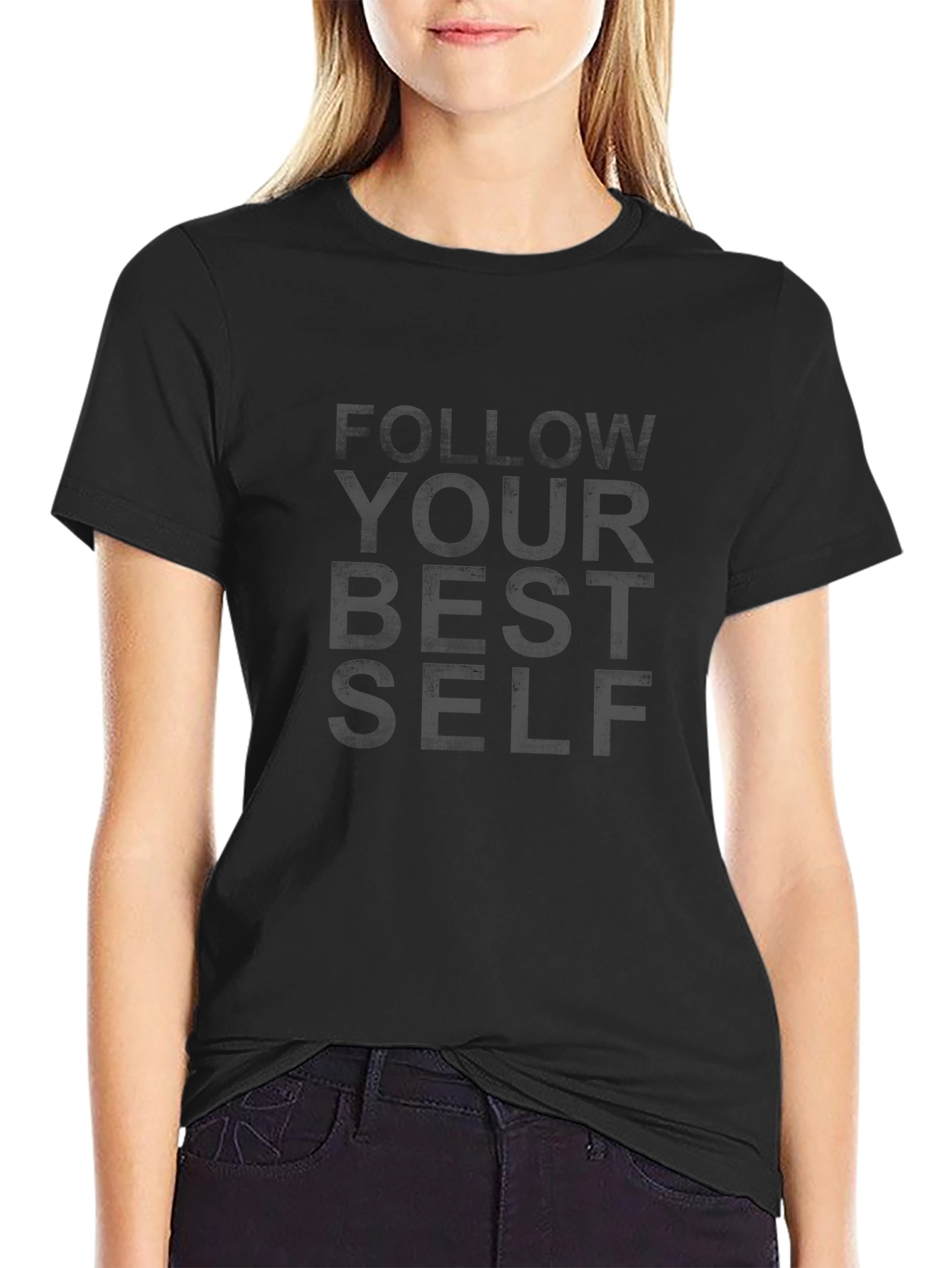 Follow Your Best Self Black Graphic Tee