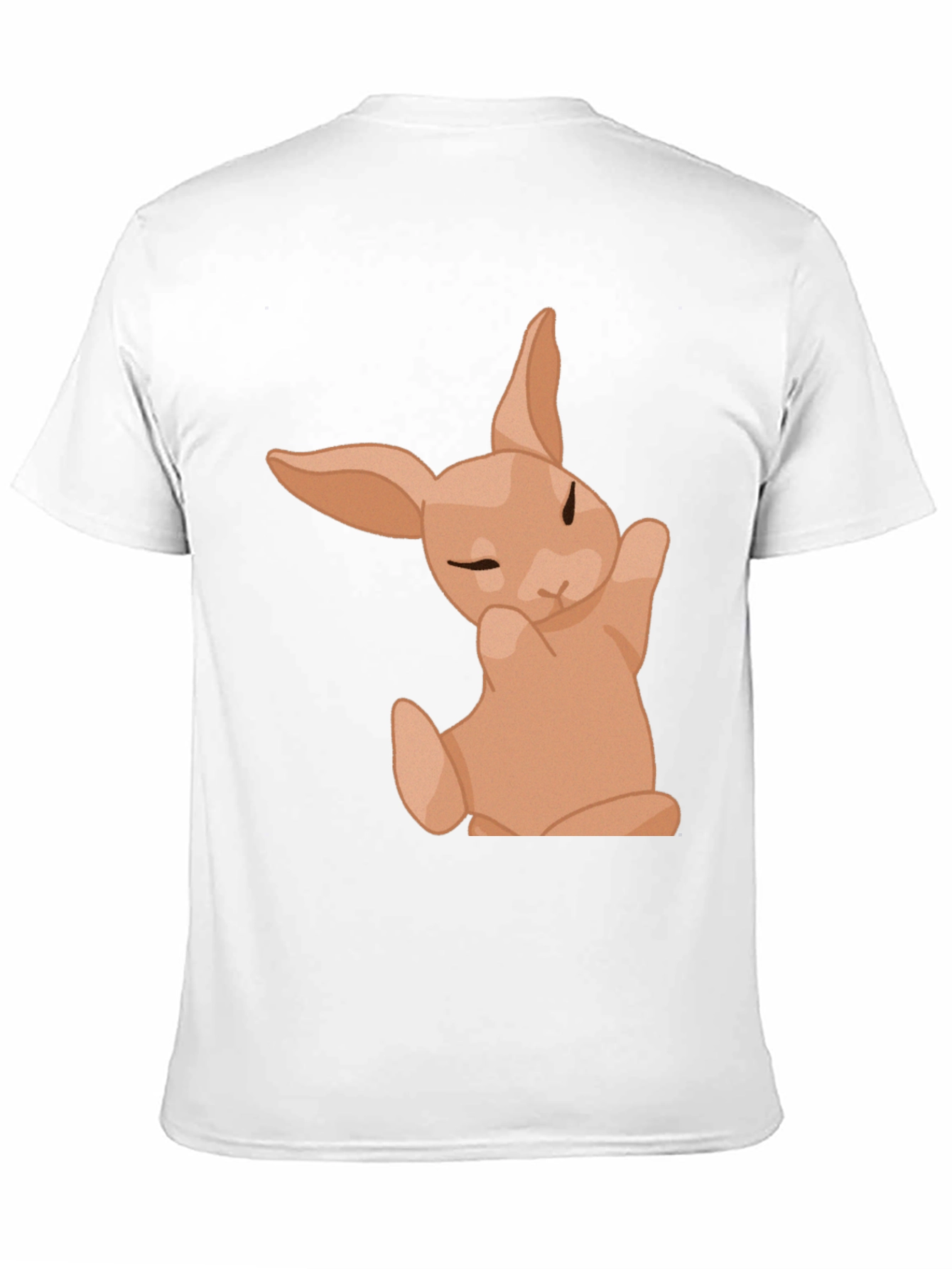 Cute Bunny Graphic Tee - Black Cotton Shirt