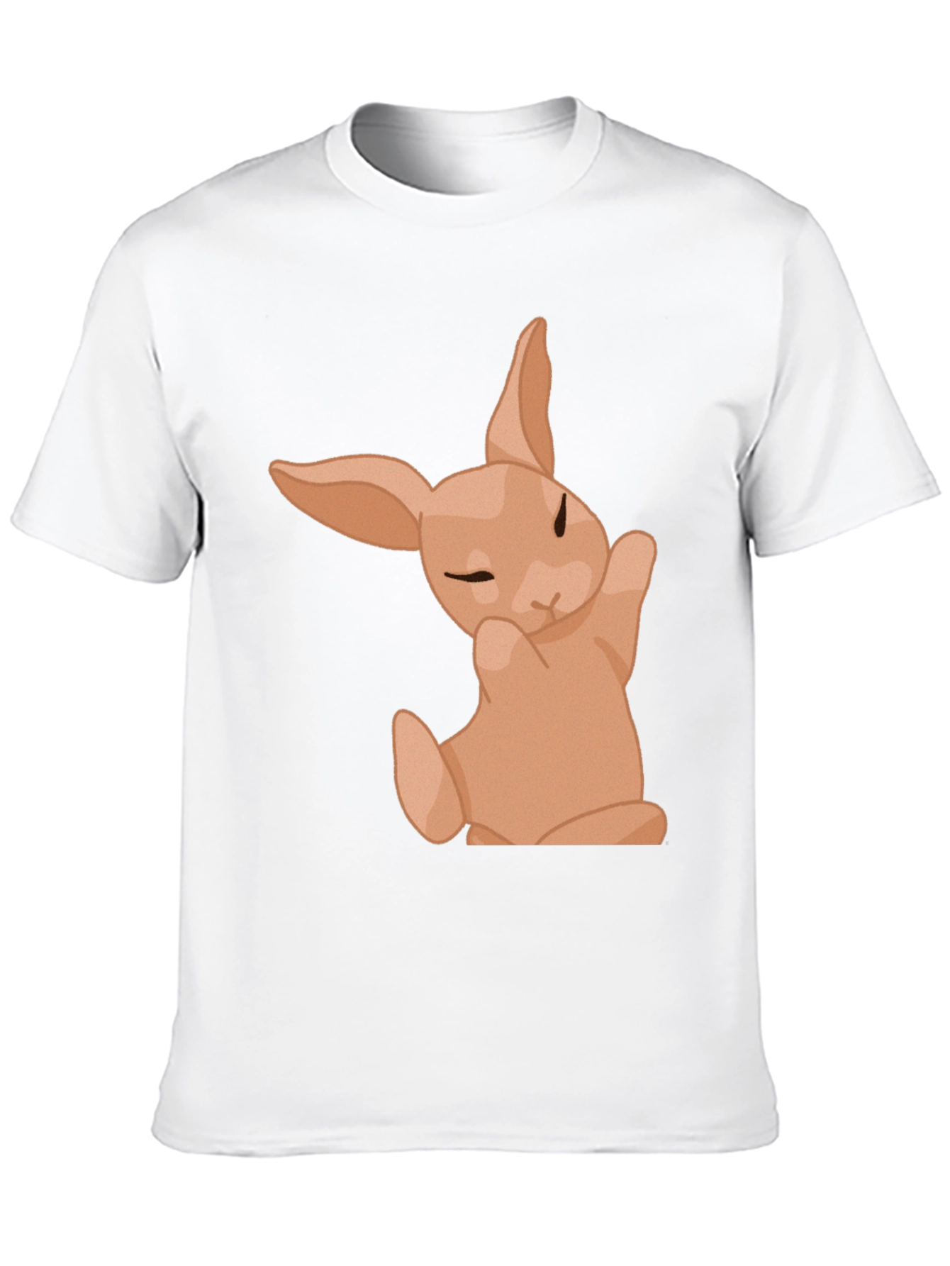 Cute Bunny Graphic Tee - Black Cotton Shirt