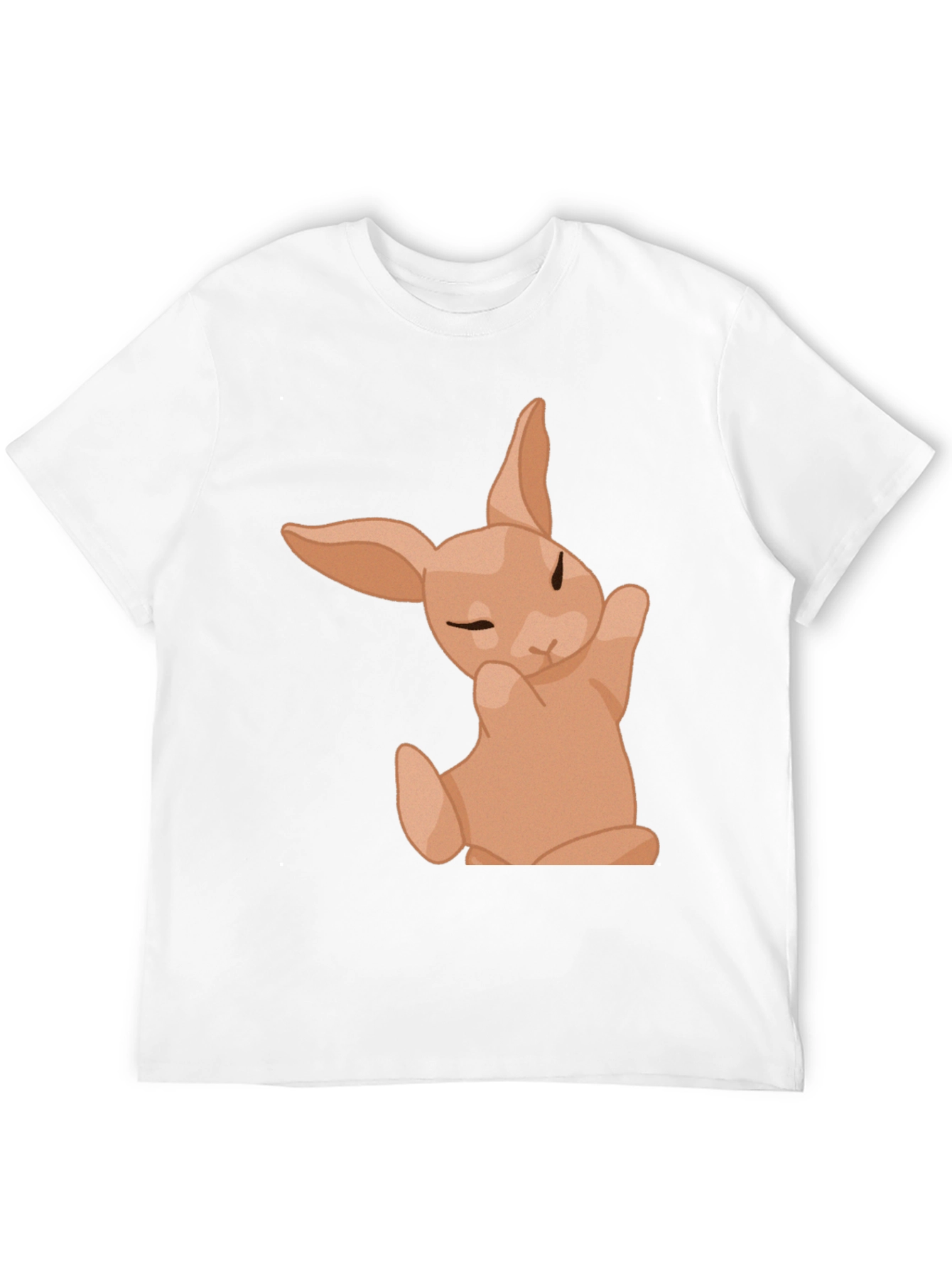 Cute Bunny Graphic Tee - Black Cotton Shirt