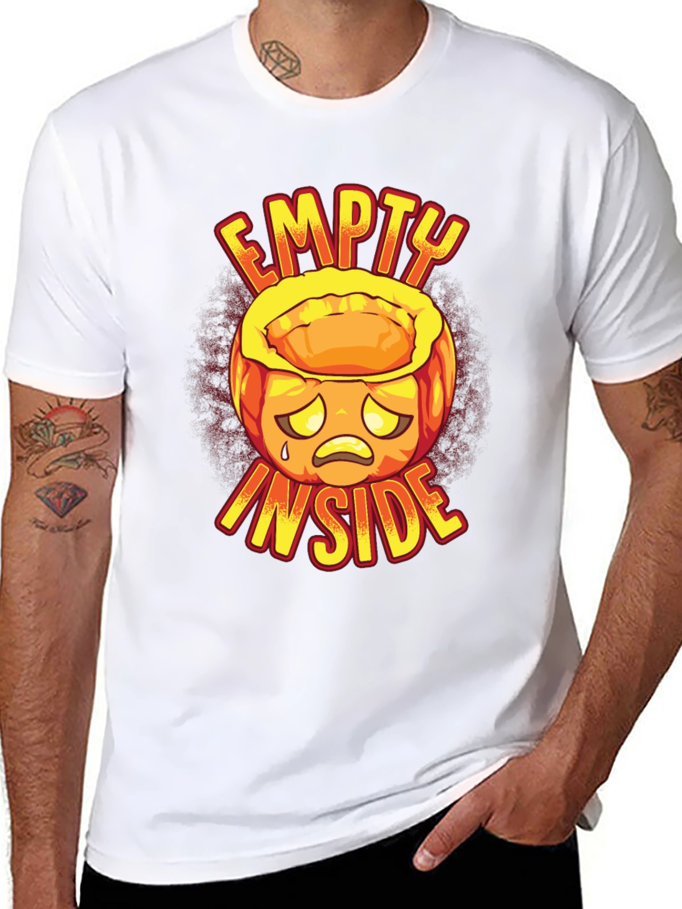 Empty Inside Graphic Tee - Halloween Pumpkin Design