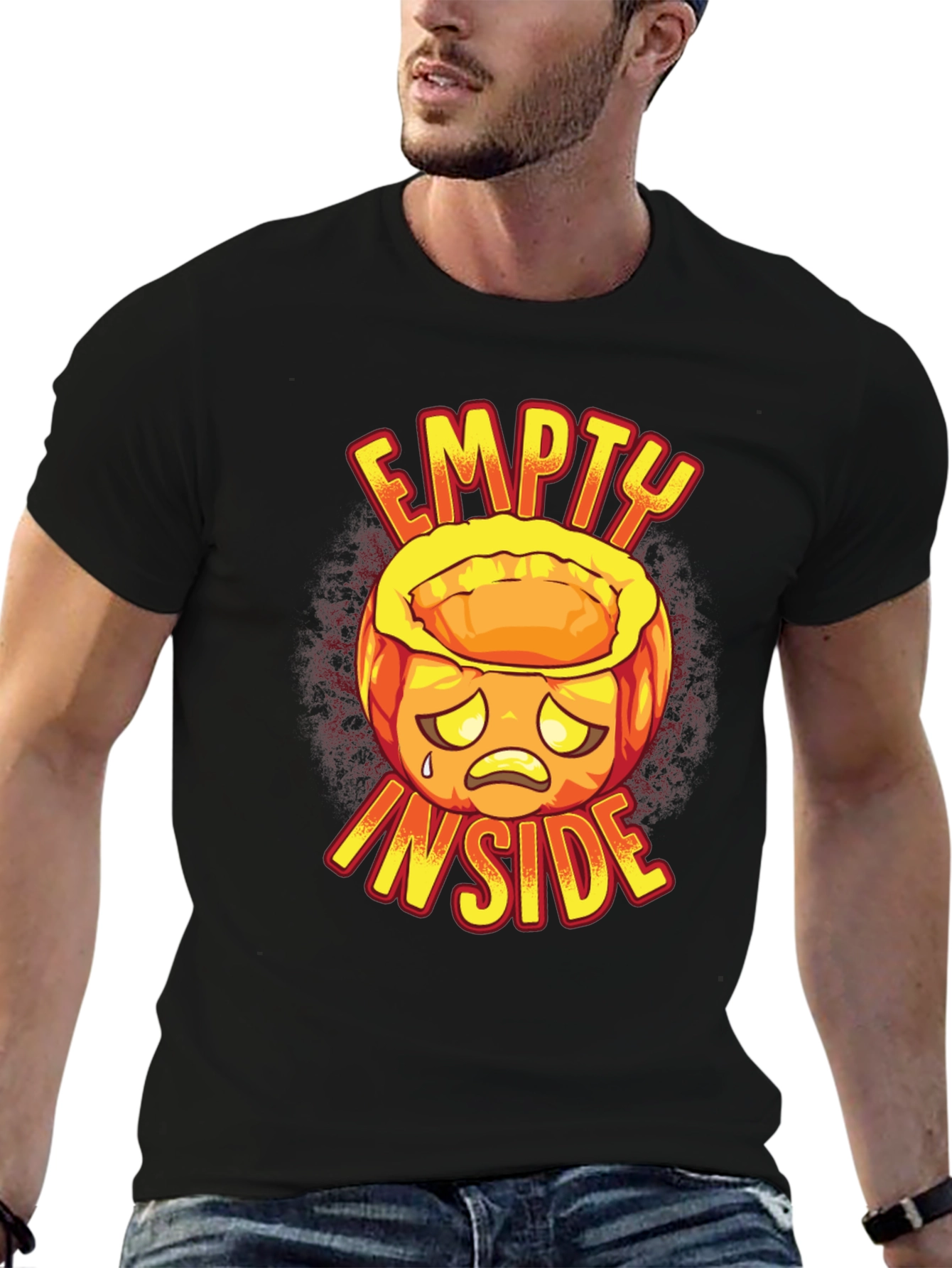 Empty Inside Graphic Tee - Halloween Pumpkin Design
