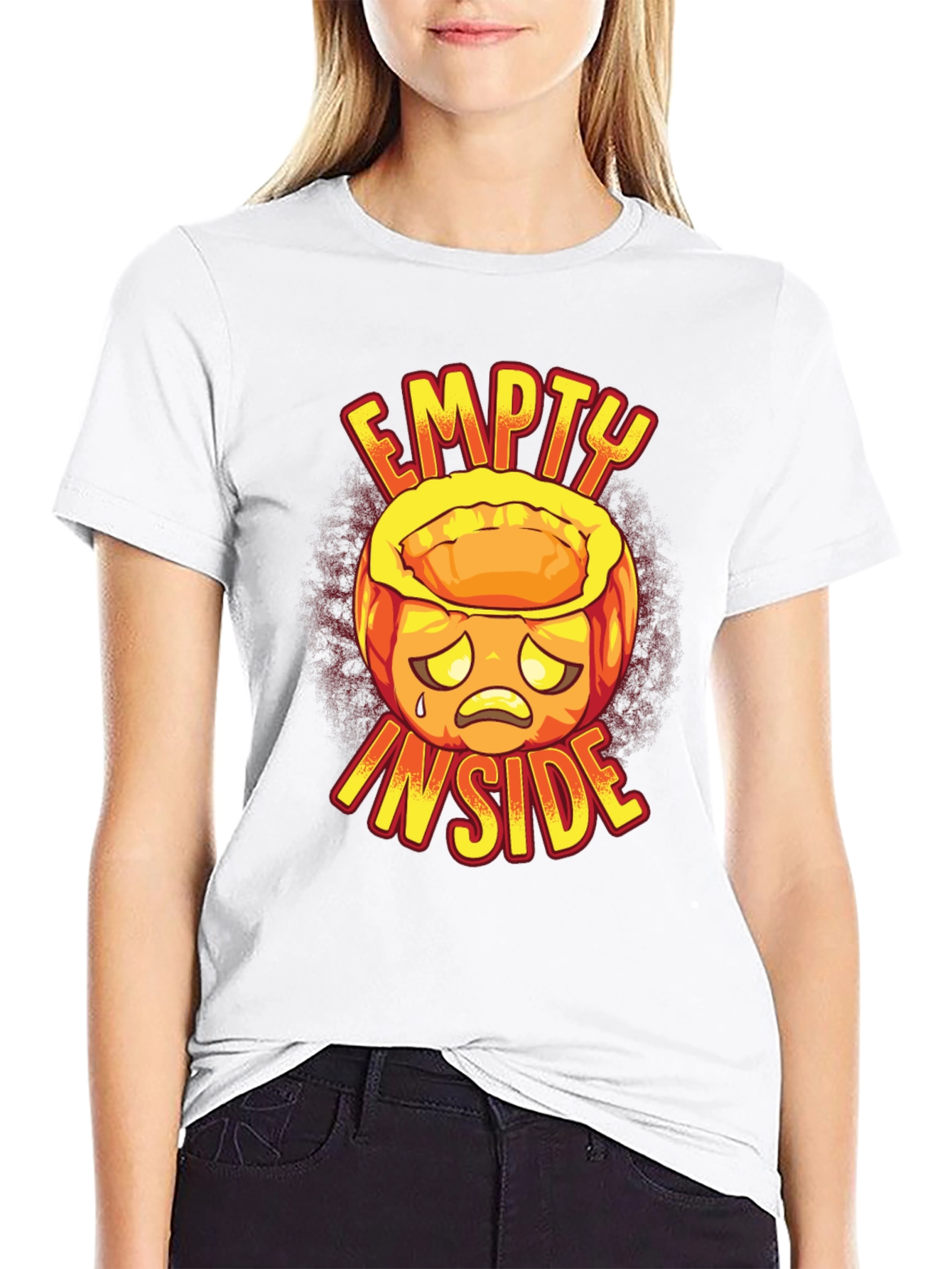 Empty Inside Graphic Tee - Halloween Pumpkin Design