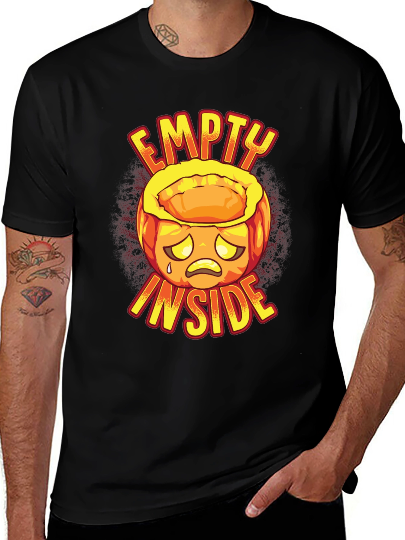 Empty Inside Graphic Tee - Halloween Pumpkin Design