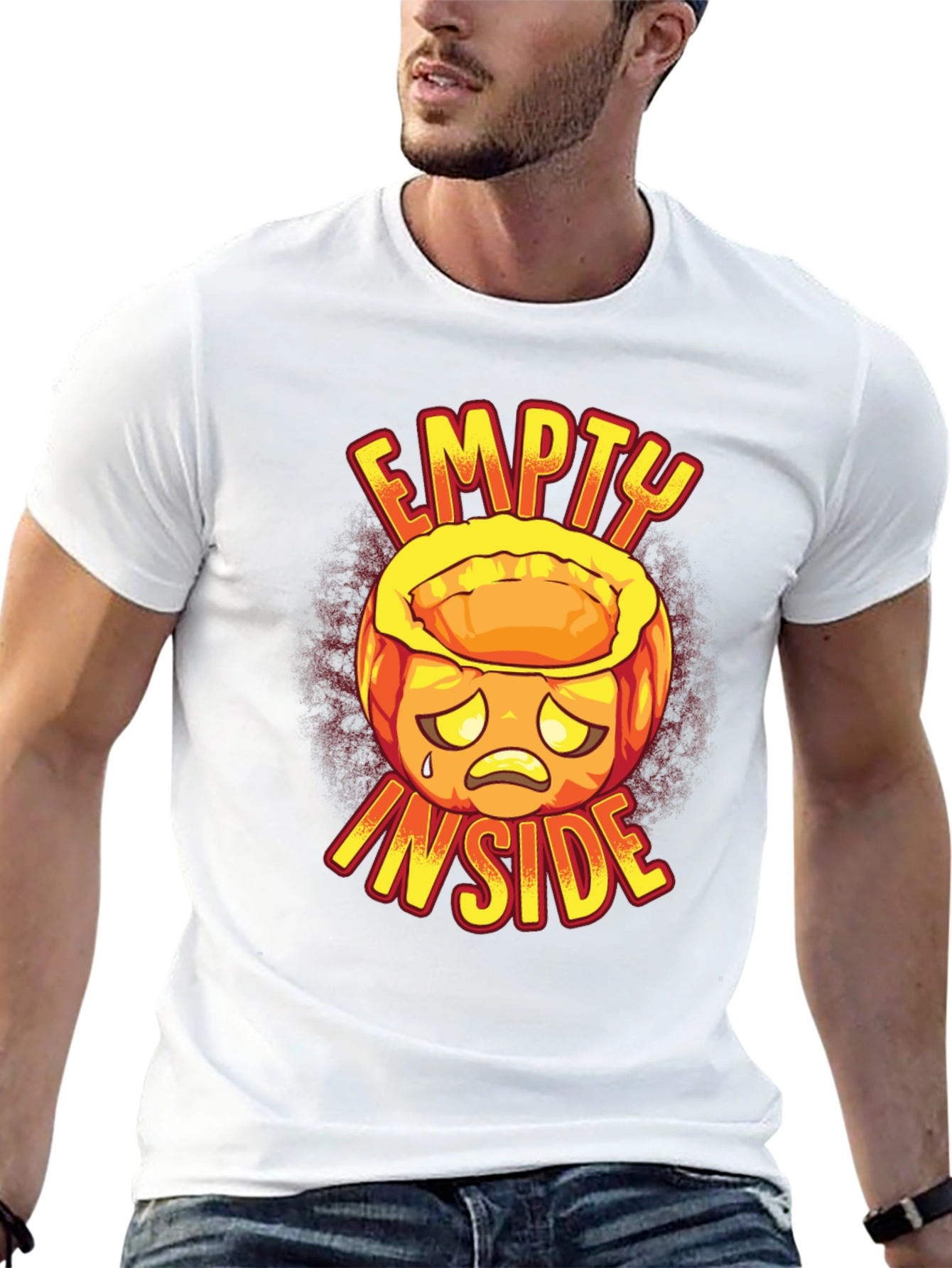 Empty Inside Graphic Tee - Halloween Pumpkin Design