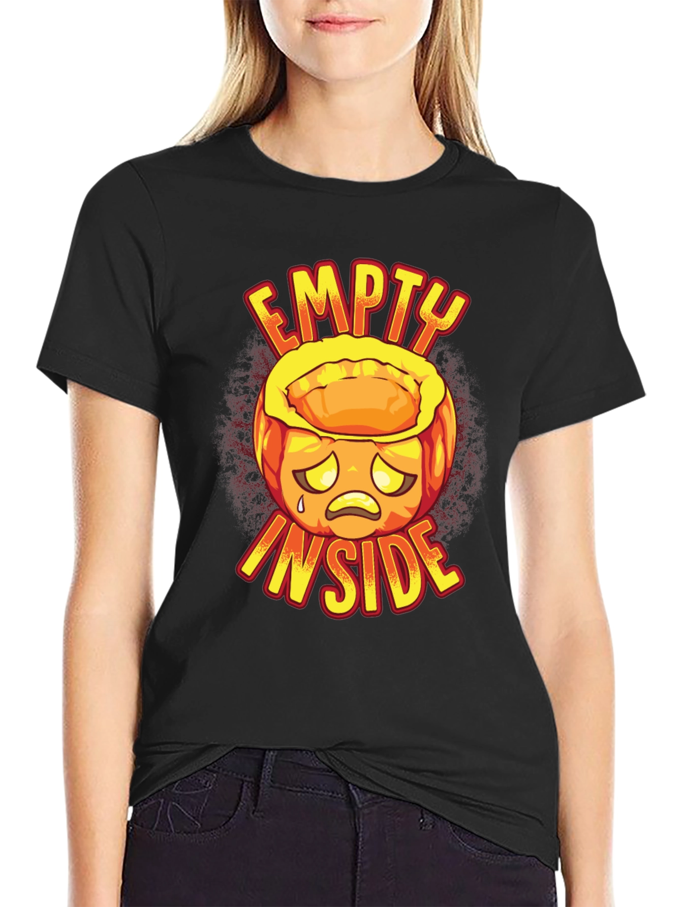 Empty Inside Graphic Tee - Halloween Pumpkin Design