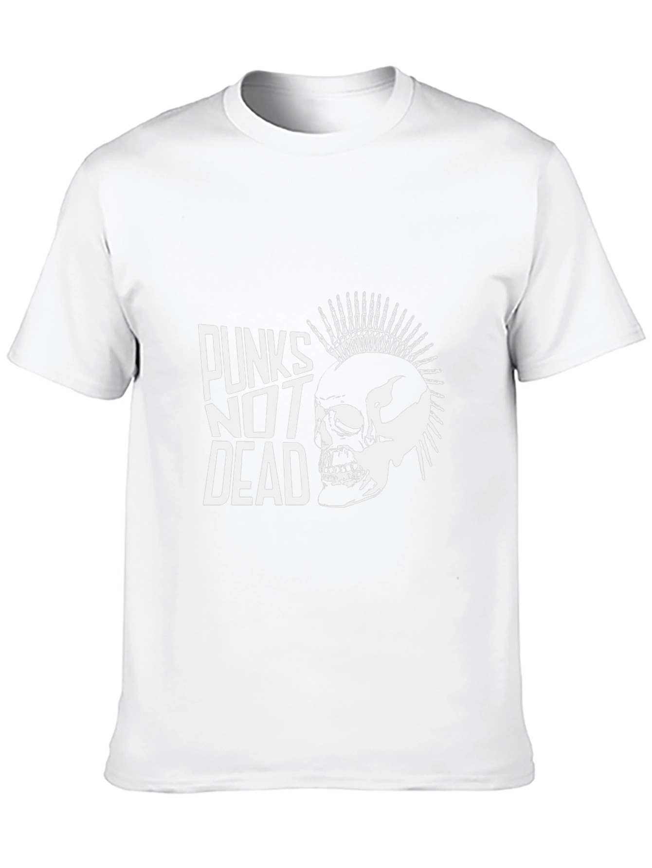Punks Not Dead Graphic Tee - Skull Mohawk