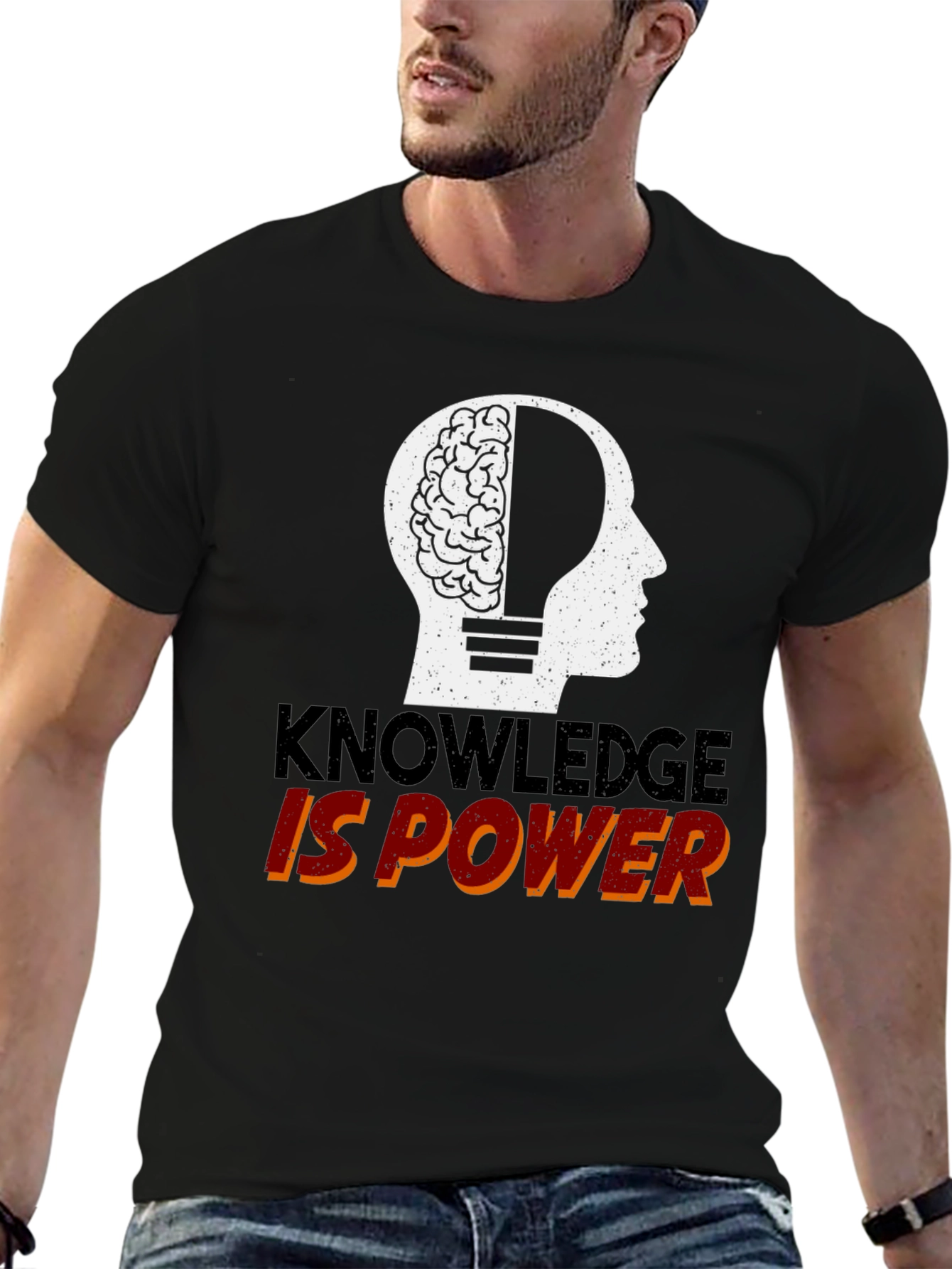 Knowledge is Power Graphic Tee - Black Cotton T-Shirt