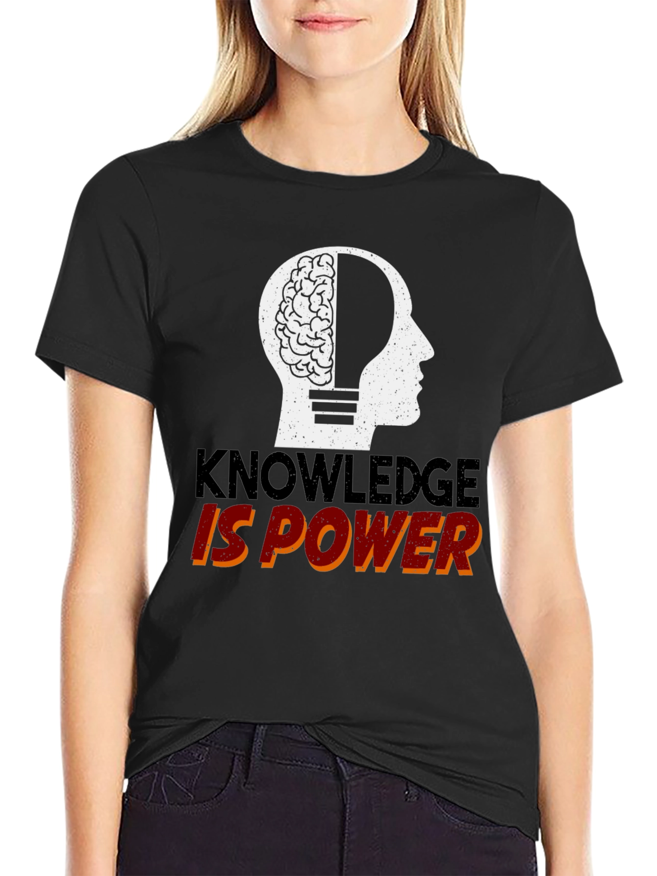 Knowledge is Power Graphic Tee - Black Cotton T-Shirt