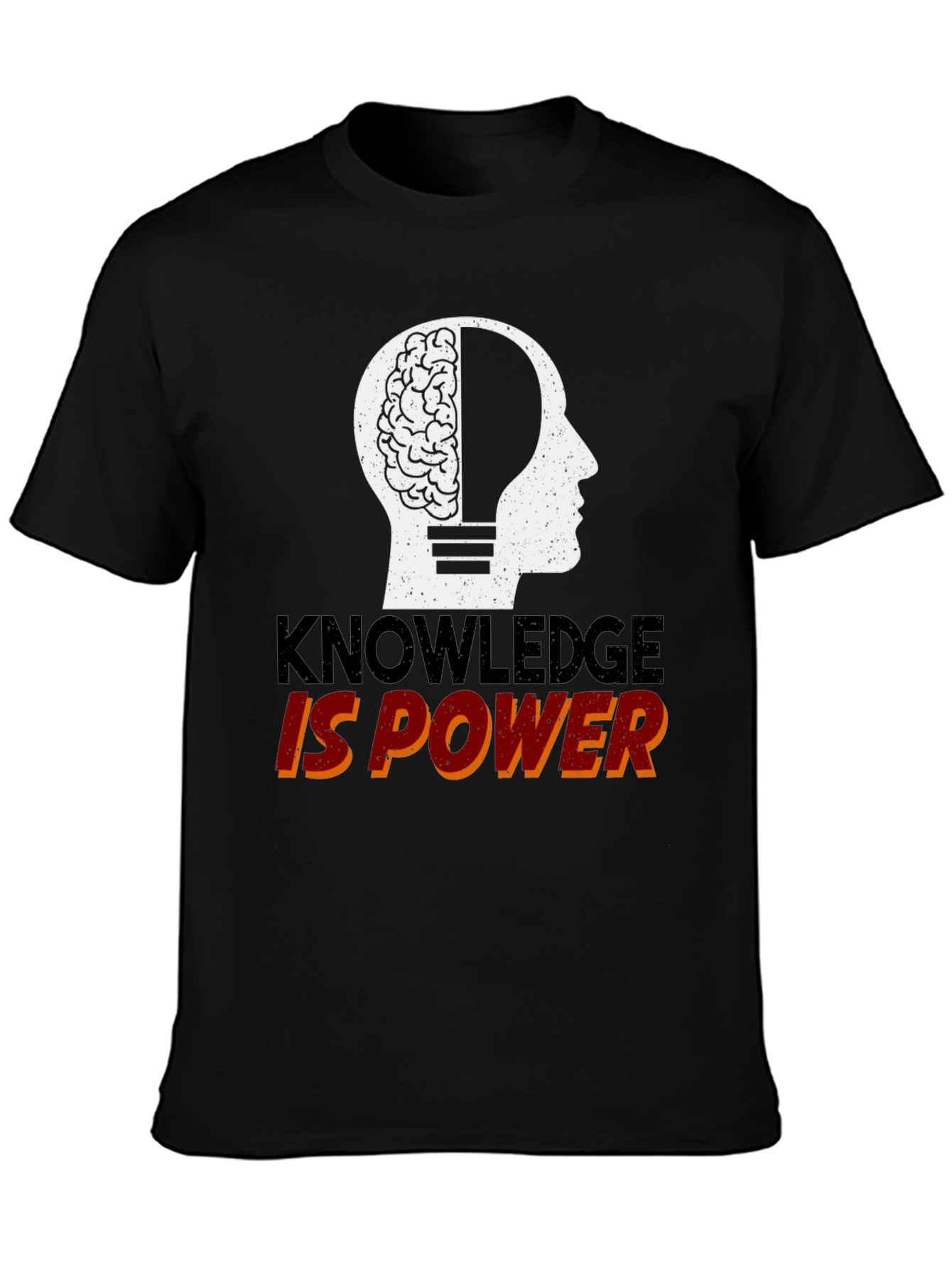 Knowledge is Power Graphic Tee - Black Cotton T-Shirt