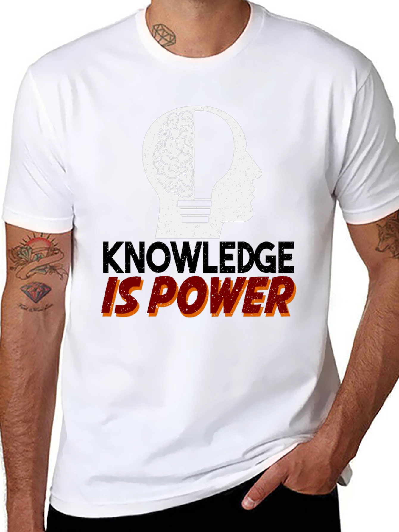 Knowledge is Power Graphic Tee - Black Cotton T-Shirt