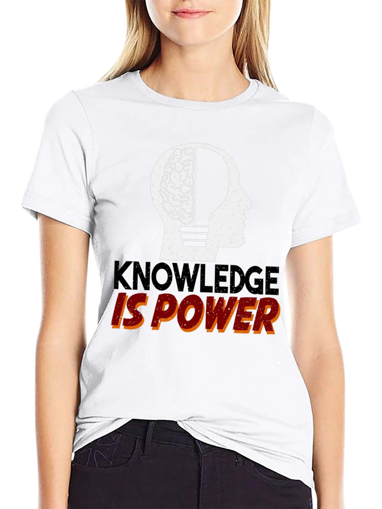 Knowledge is Power Graphic Tee - Black Cotton T-Shirt
