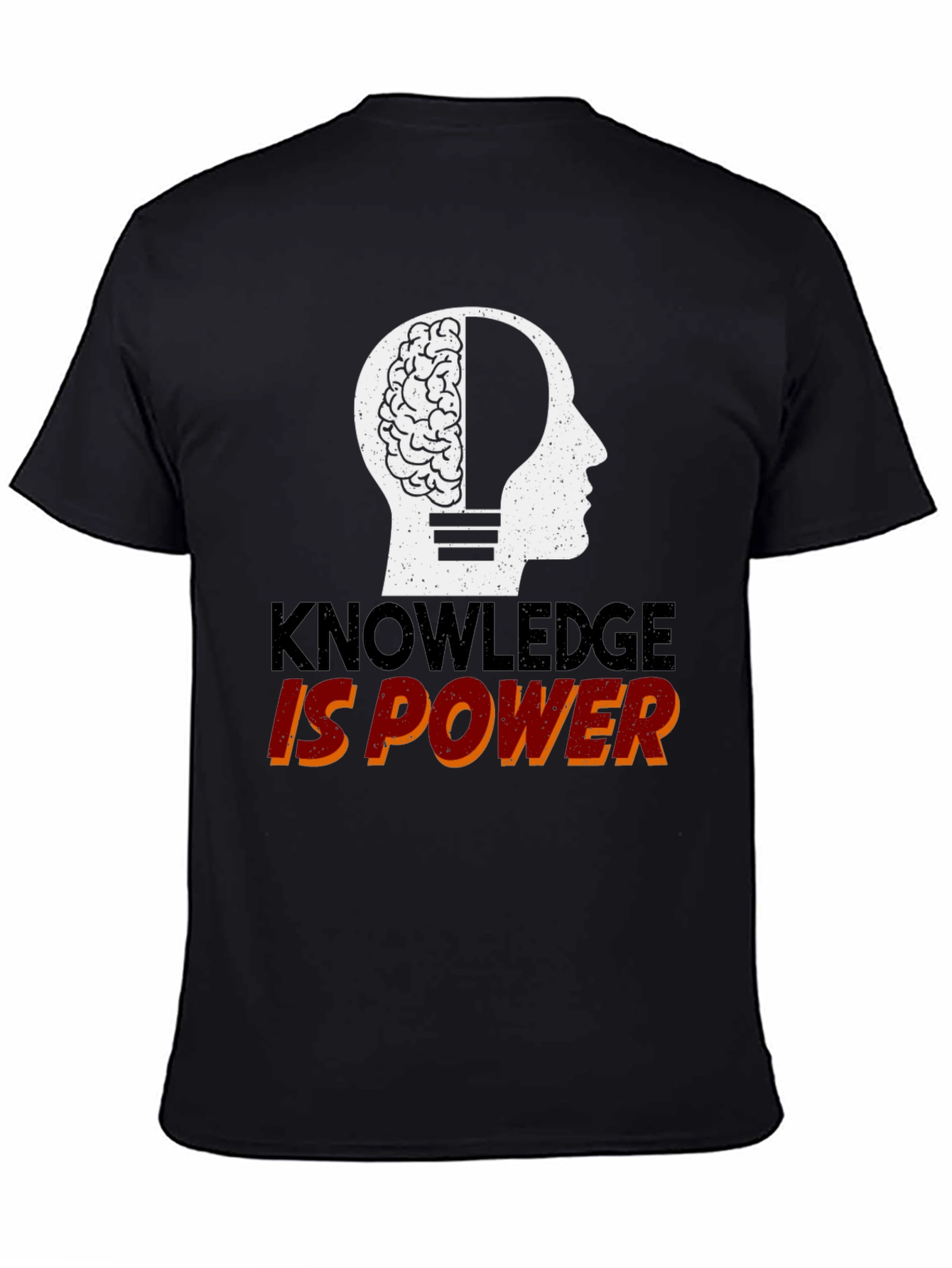 Knowledge is Power Graphic Tee - Black Cotton T-Shirt