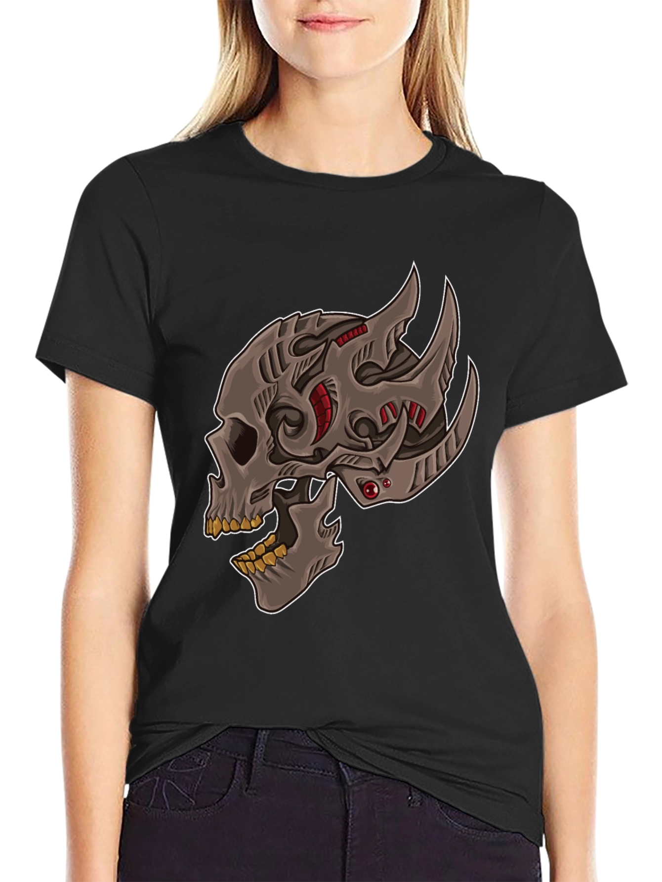 Cyber Skull Graphic T-Shirt