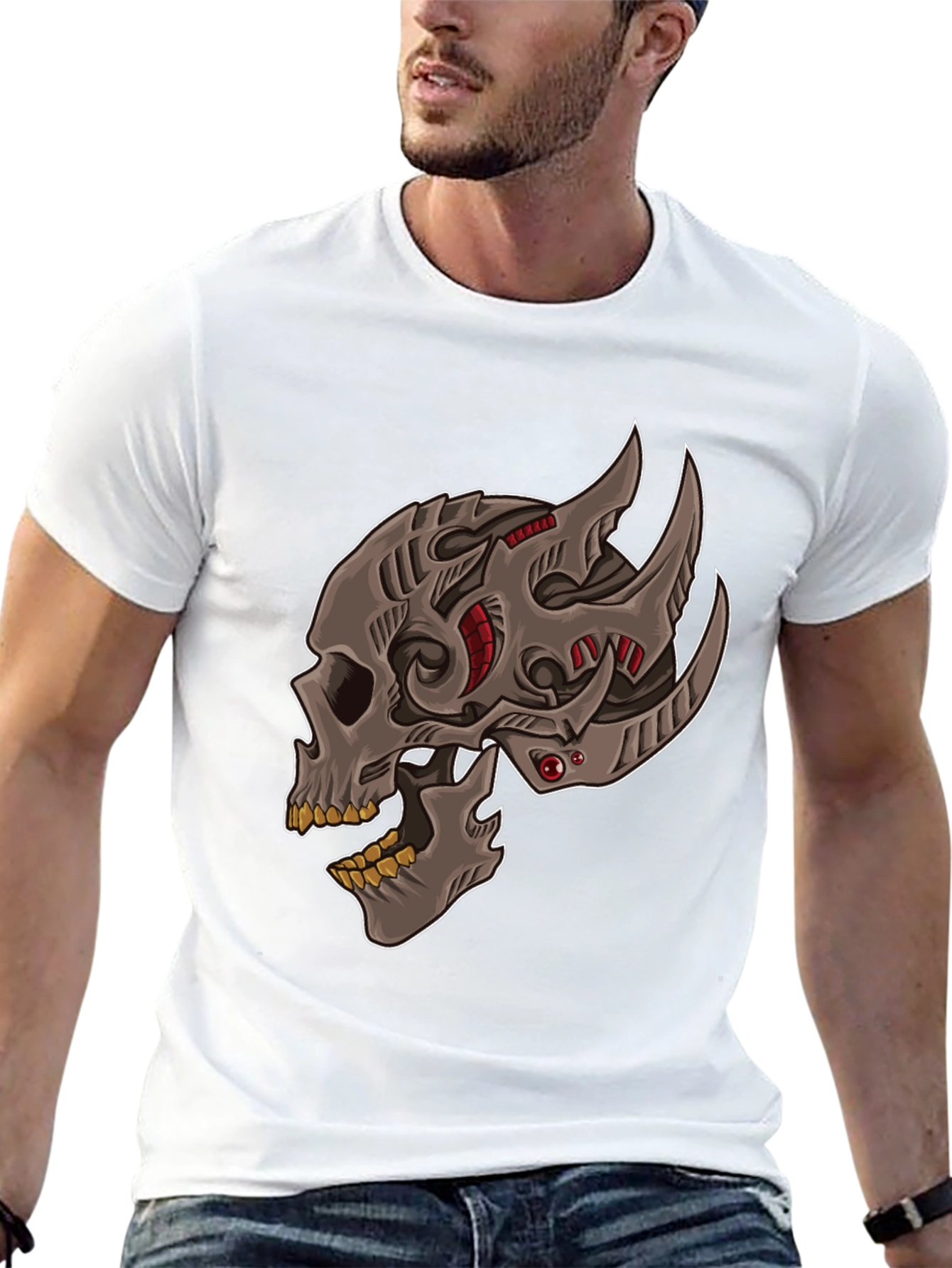 Cyber Skull Graphic T-Shirt