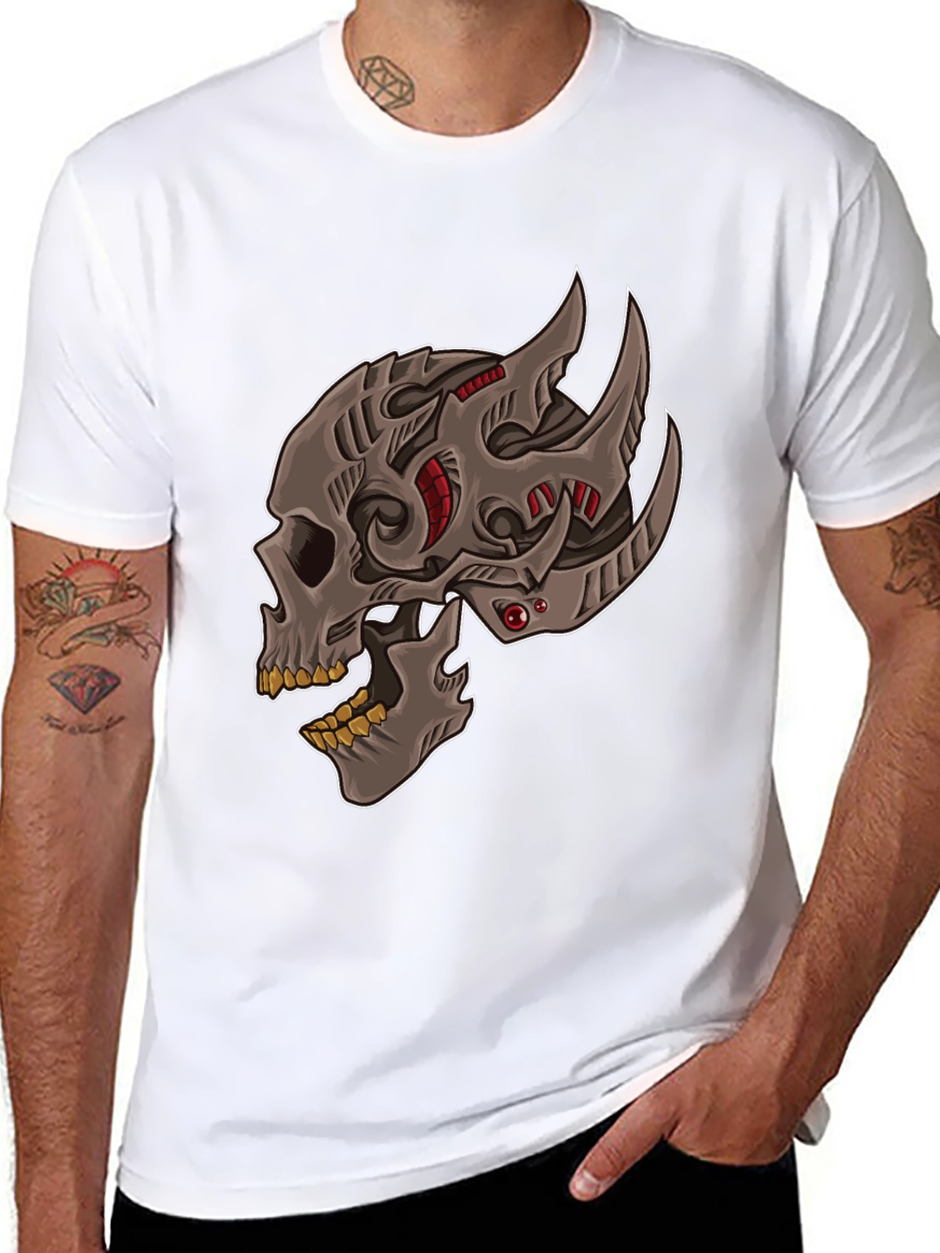 Cyber Skull Graphic T-Shirt