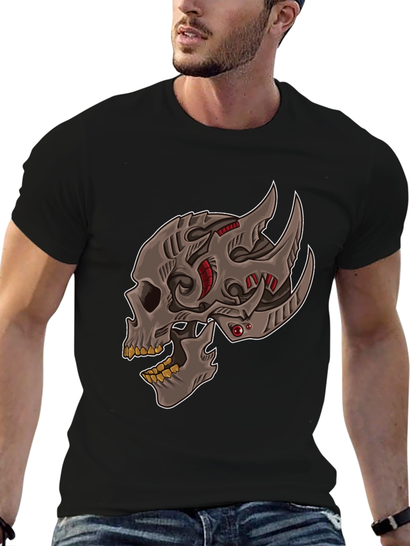 Cyber Skull Graphic T-Shirt