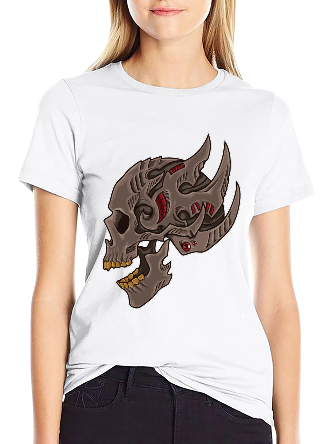 Cyber Skull Graphic T-Shirt