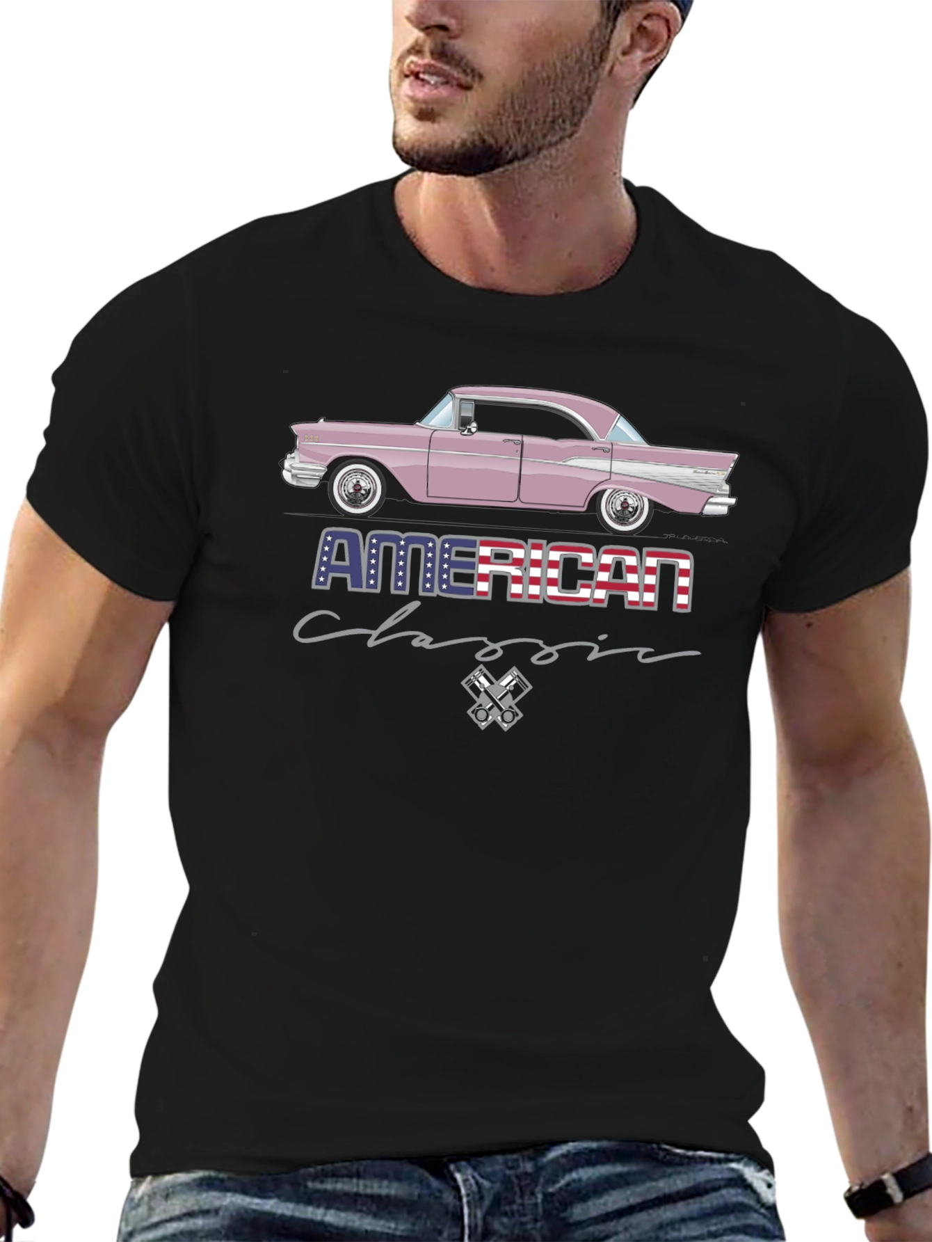 American Classic Car Graphic T-Shirt