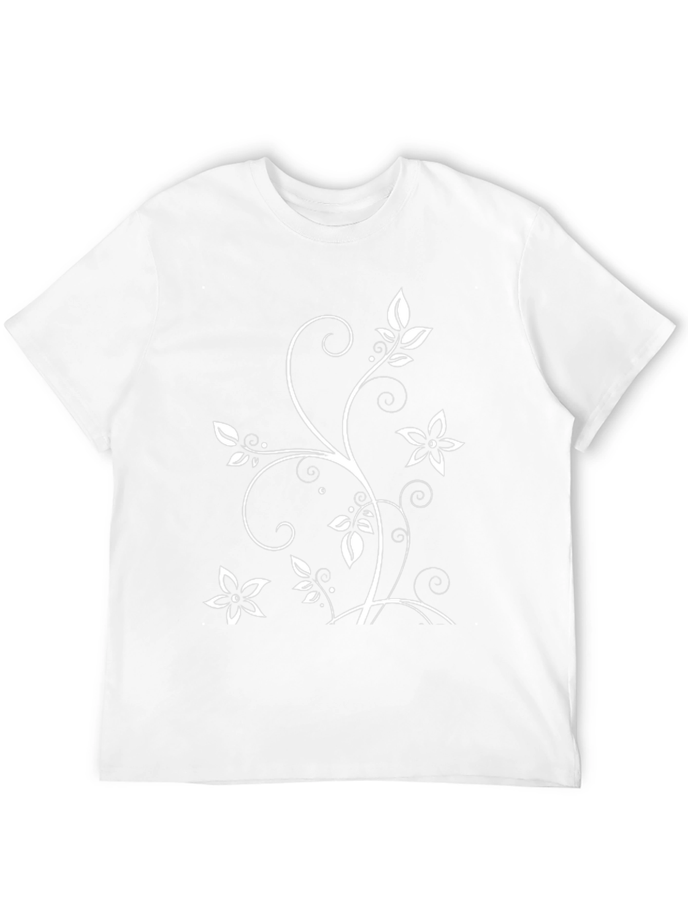Floral Vine Graphic Black T-Shirt