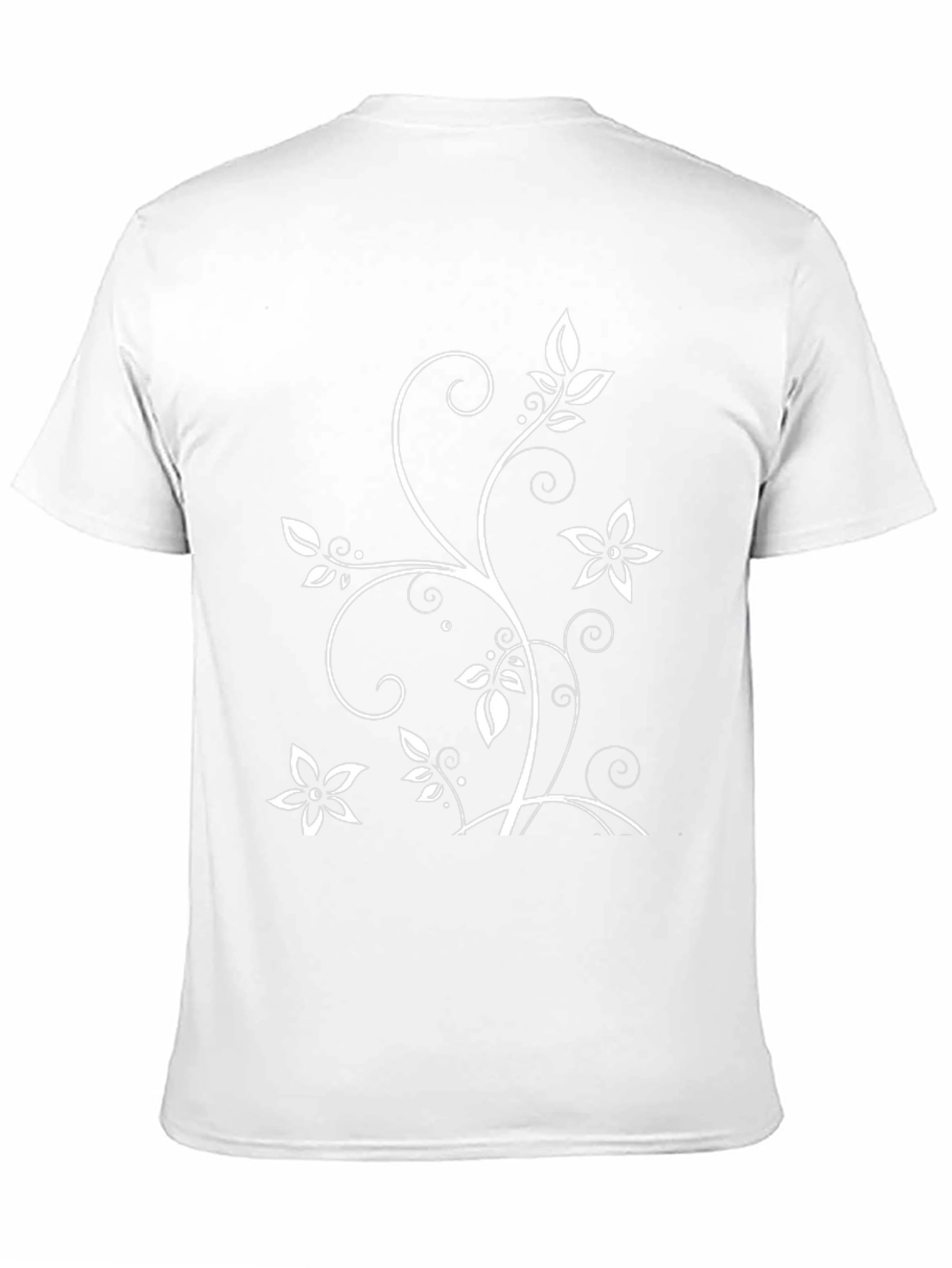 Floral Vine Graphic Black T-Shirt