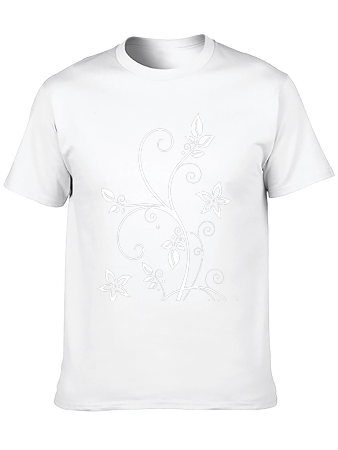 Floral Vine Graphic Black T-Shirt