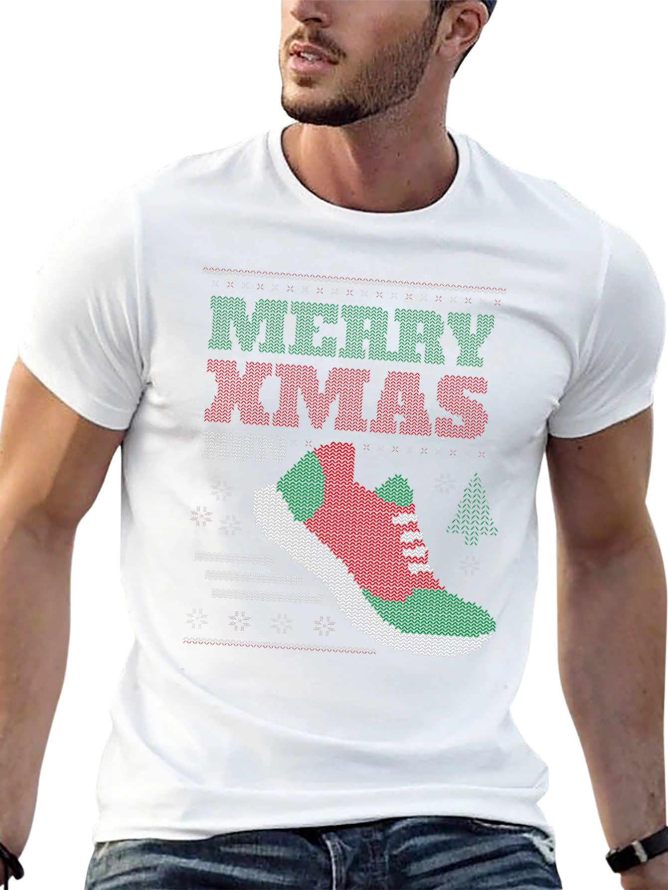 Merry Xmas Run Ugly Christmas Sweater Running T-Shirt
