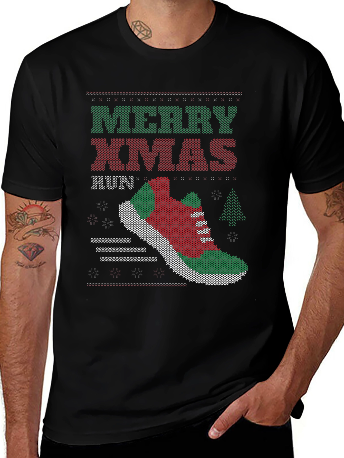 Merry Xmas Run Ugly Christmas Sweater Running T-Shirt