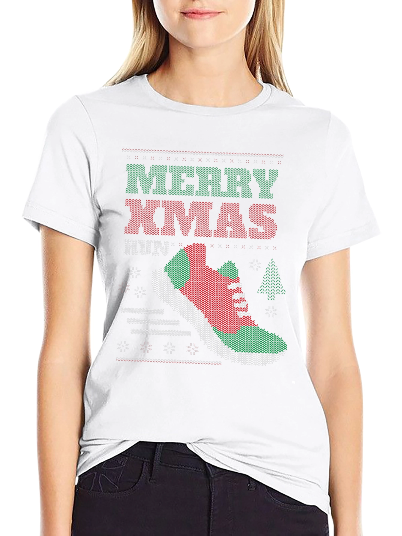 Merry Xmas Run Ugly Christmas Sweater Running T-Shirt