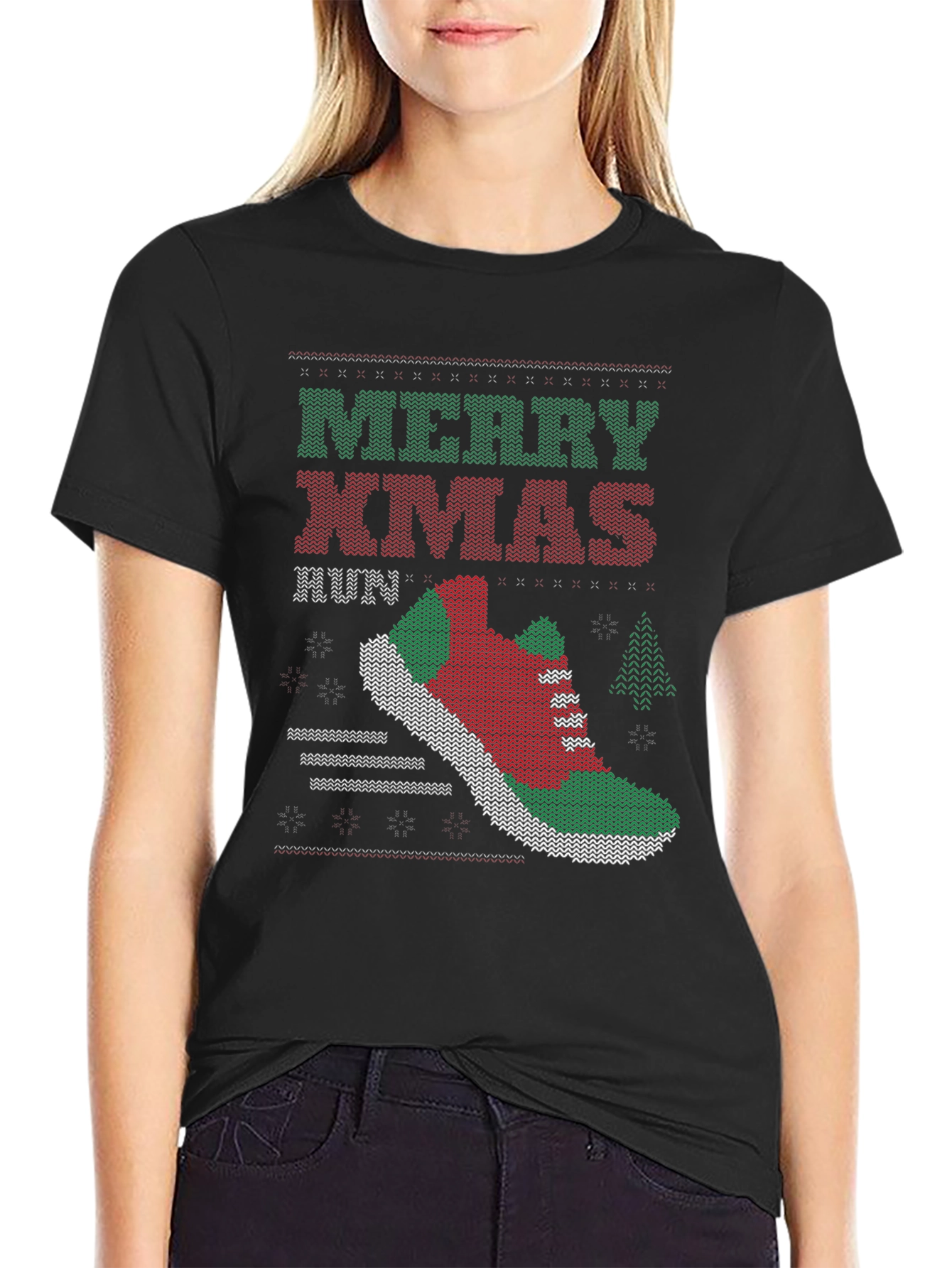 Merry Xmas Run Ugly Christmas Sweater Running T-Shirt