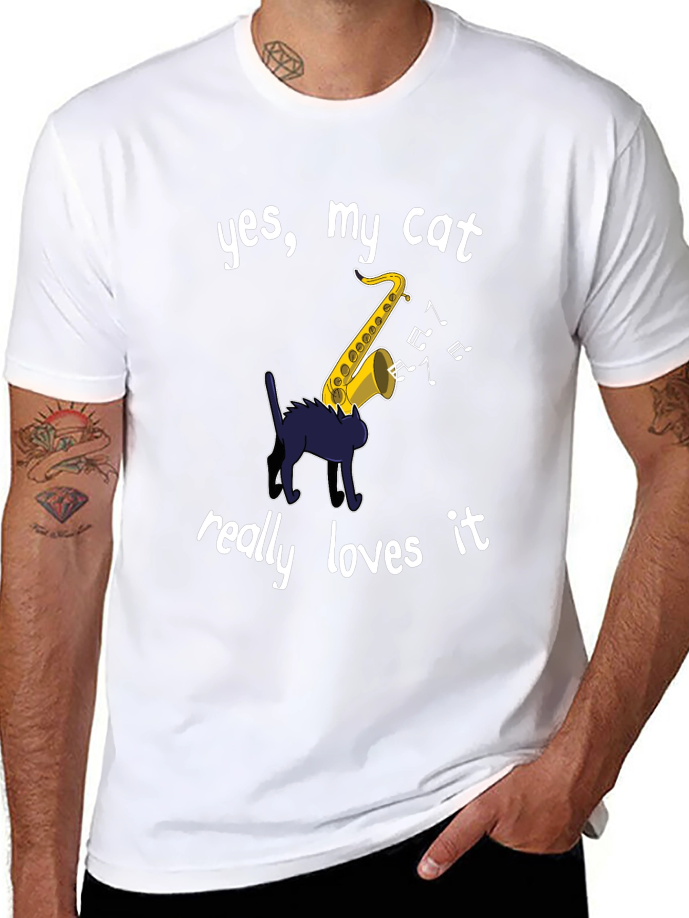Yes My Cat Loves Saxophone T-Shirt