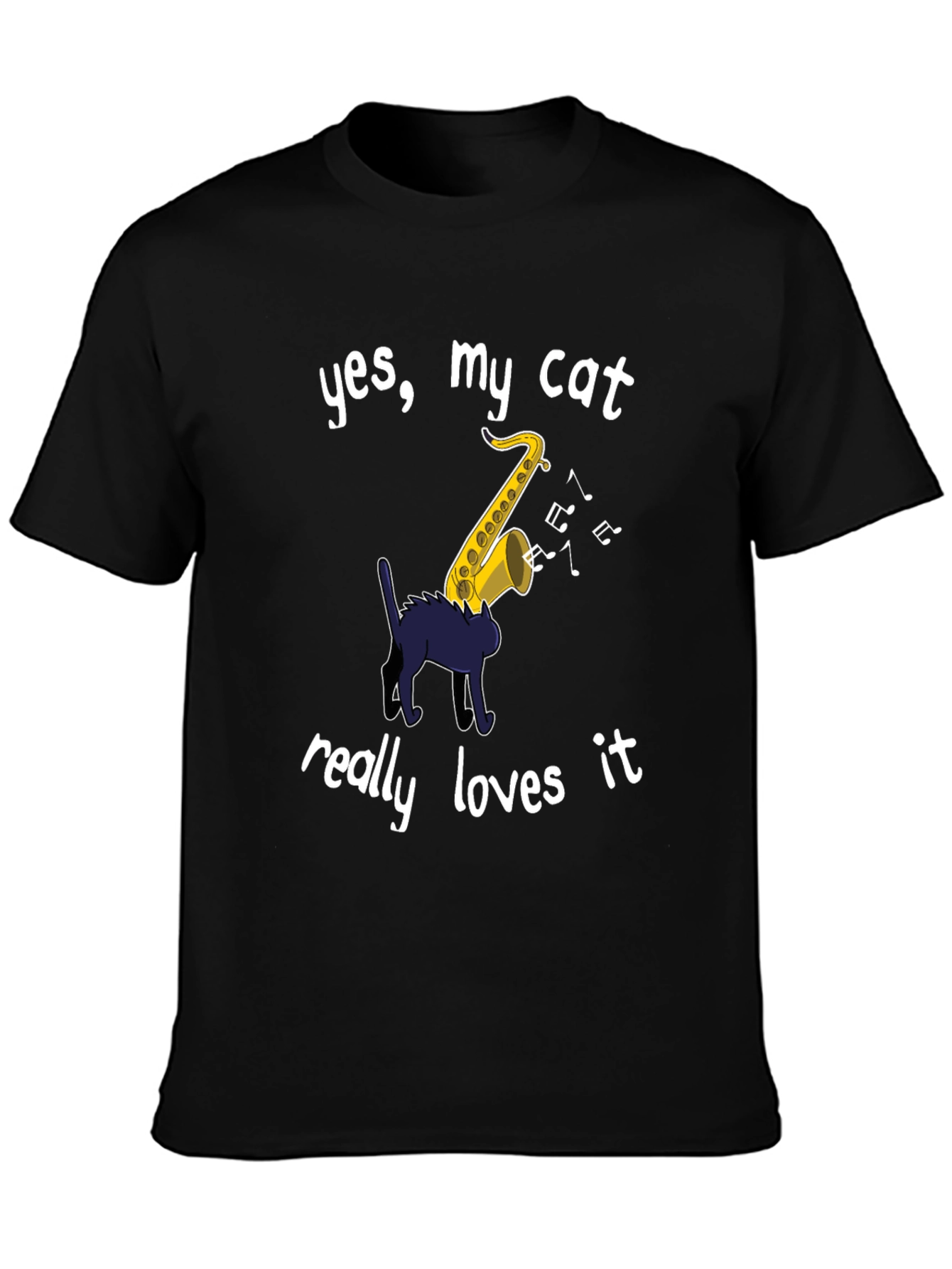 Yes My Cat Loves Saxophone T-Shirt