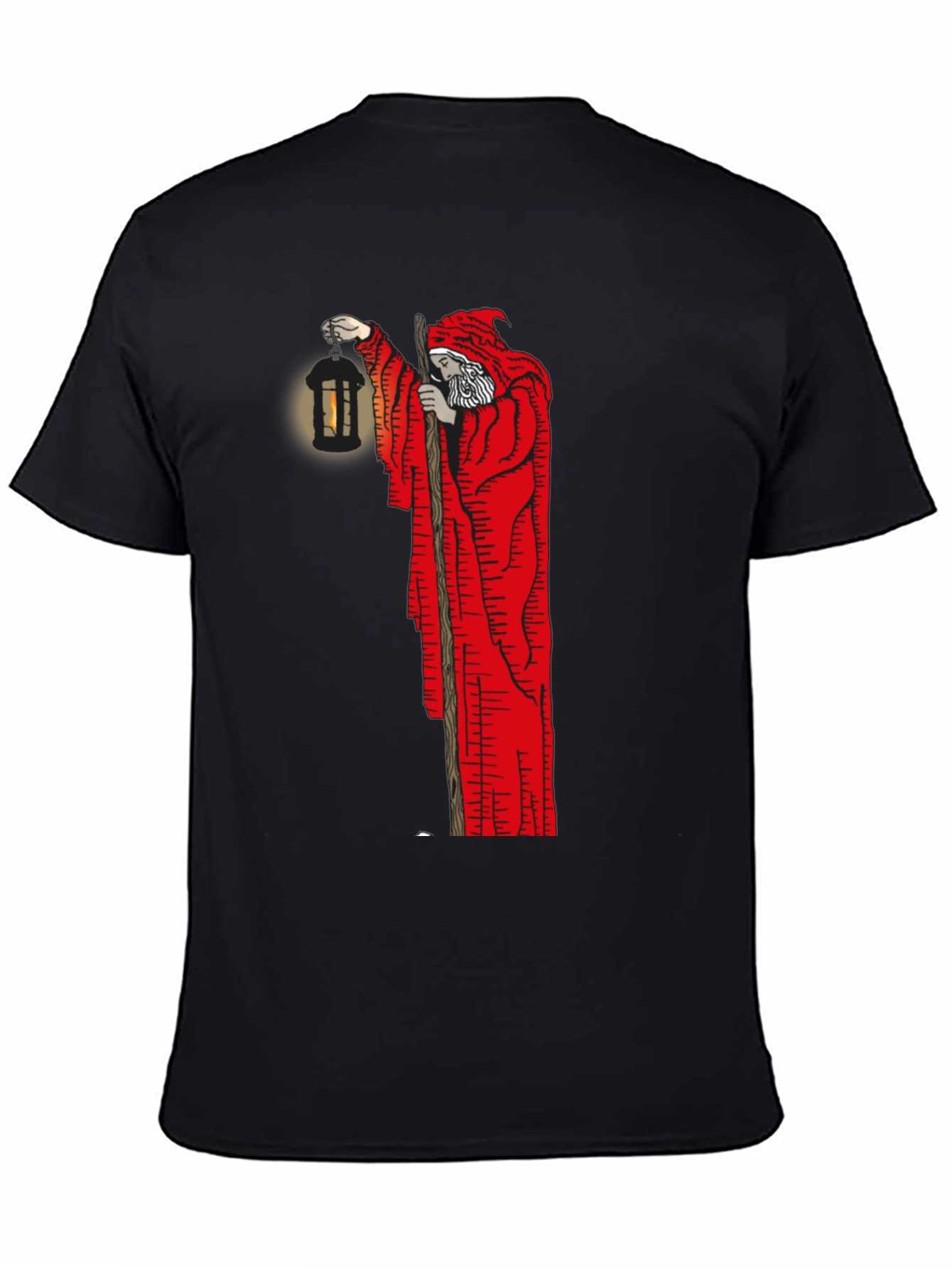 Wizard Lantern Graphic Tee - Black Cotton Blend