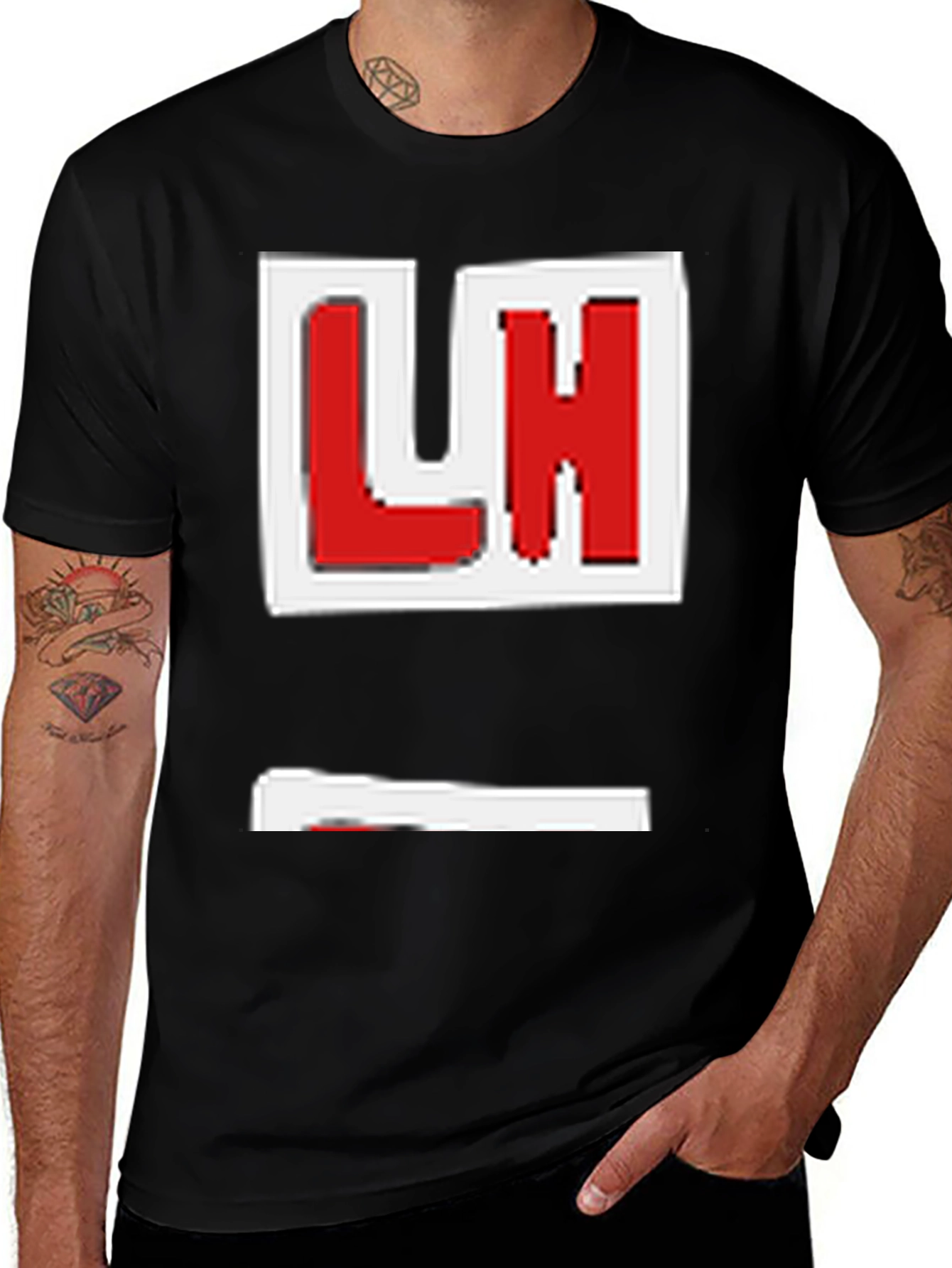 Retro LH Pixel T-Shirt - Black Graphic Tee