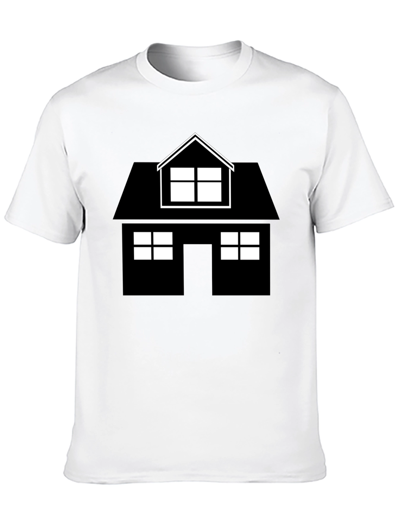 House Graphic Tee - Black Cotton Casual Shirt