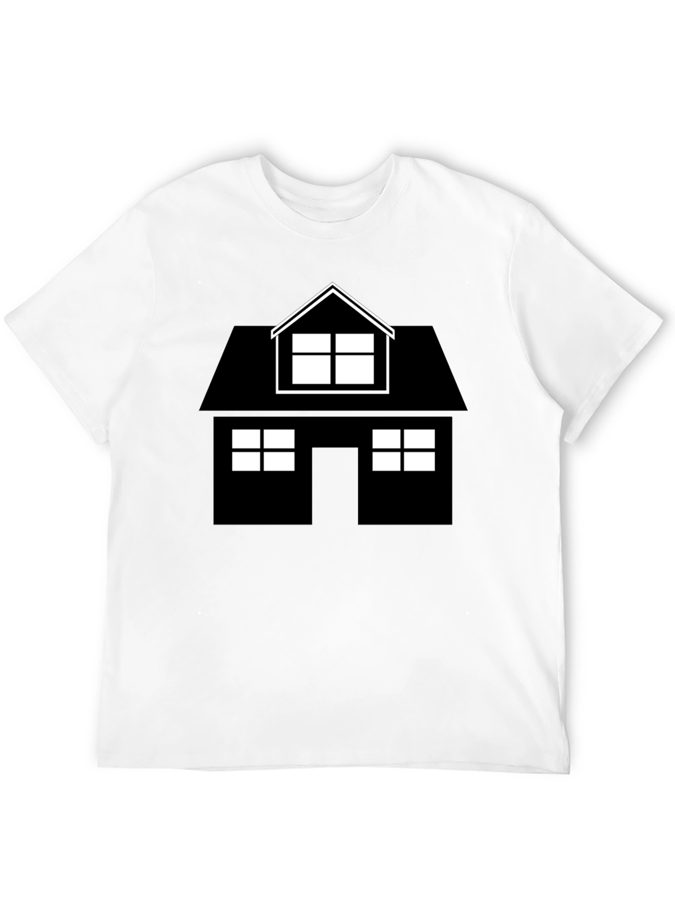 House Graphic Tee - Black Cotton Casual Shirt